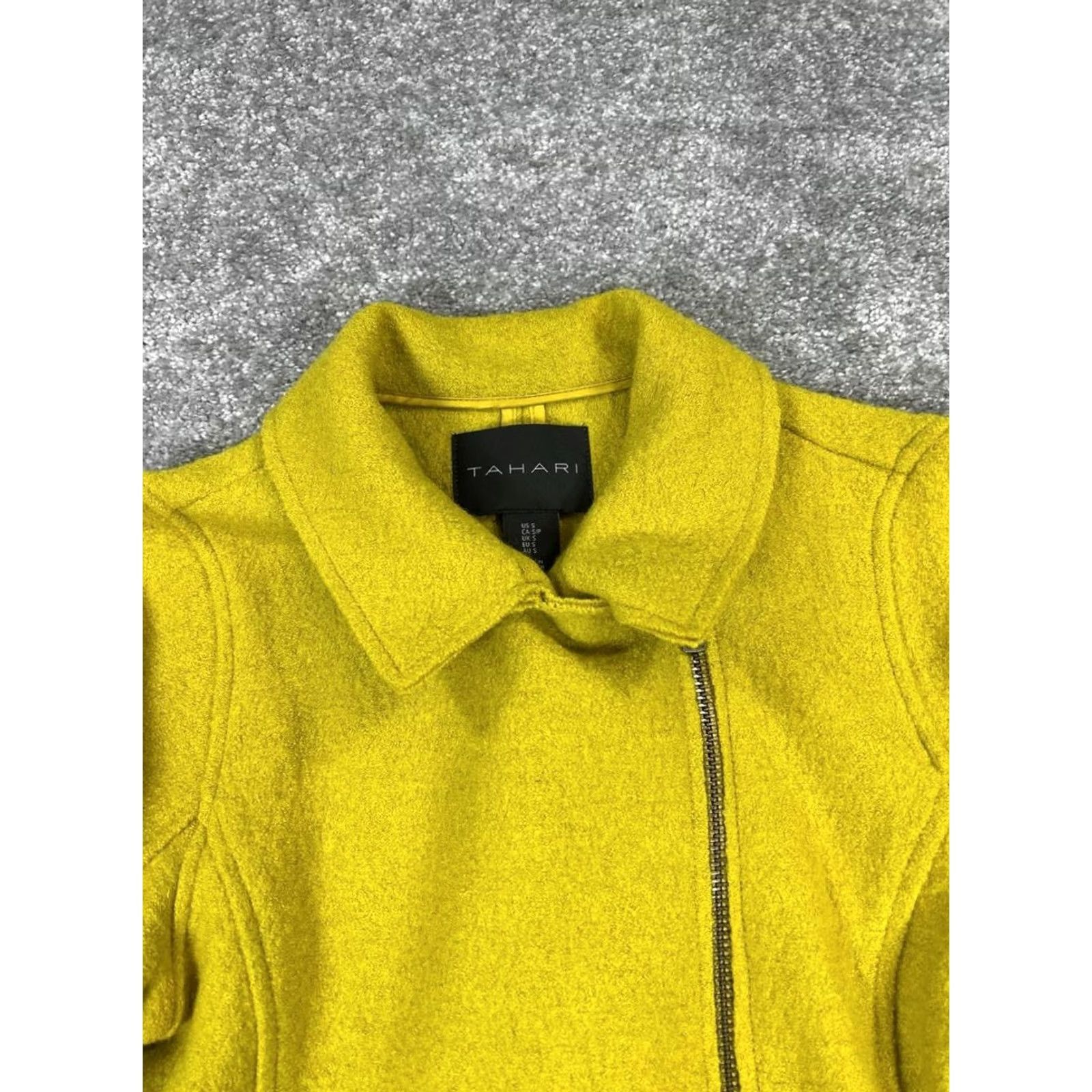 Vintage Tahari Jacket Womens Small Yellow Wool Blend Full Zip Size S / US 4 / IT 40 - 2 Thumbnail