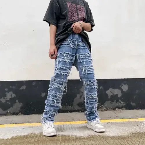 Jean Y2K Streetwear Baggy Ripped Jeans Size US 32 / EU 48 - 1 Thumbnail