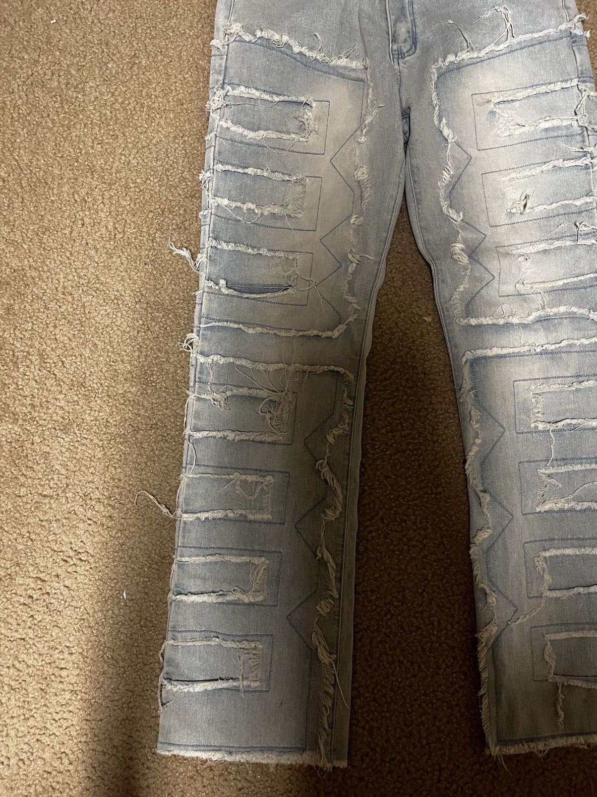 Designer Stacked Jean Size 29x30- Ships within 1 day Size US 29 - 2 Thumbnail