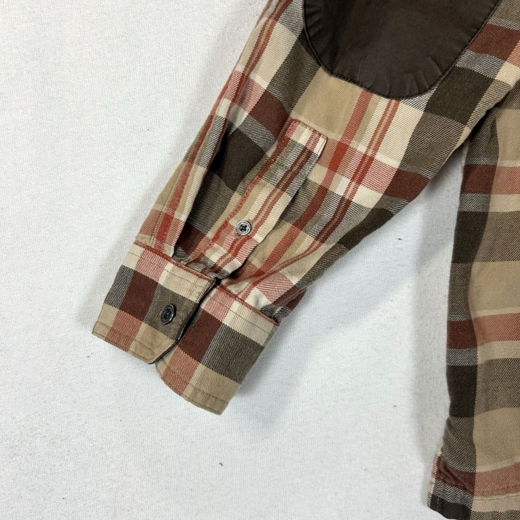 Wrangler Wrangler Button-Up Shirt Mens L Brown Plaid Elbow Patches Long Sleeve Size US L / EU 52-54 / 3 - 6 Thumbnail