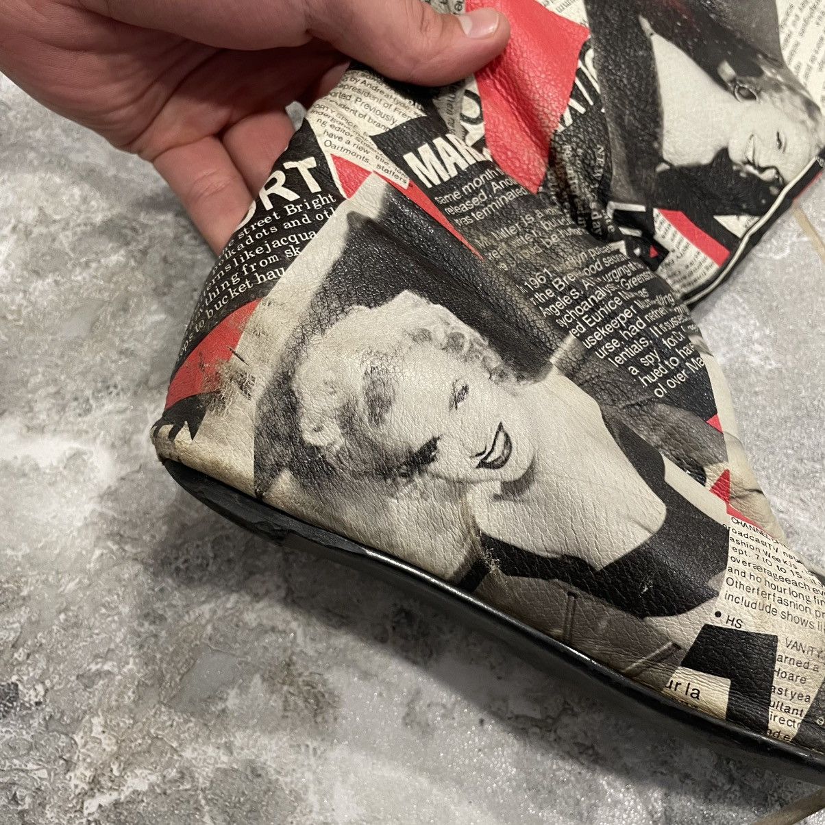 If Six Was Nine 37 Marilyn Monroe newspaper heels boots shoes old money Size US 7 / IT 37 - 3 Thumbnail