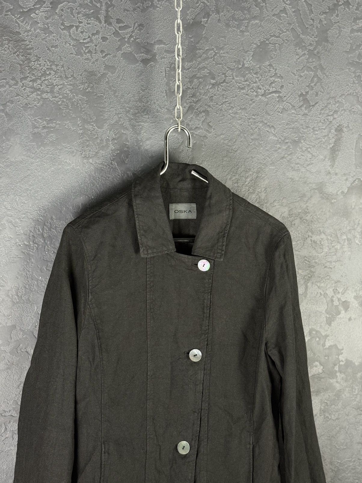 OSKA OSKA Black Light Linen Twill Button Front Jacket Sz1 Regular Size S / US 4 / IT 40 - 4 Thumbnail