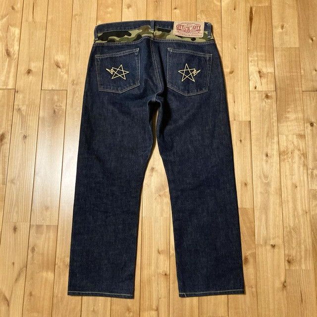 Bape BAPE STA embroidered denim pants a bathing ape star ★size S Size US 30 / EU 46 - 1 Thumbnail