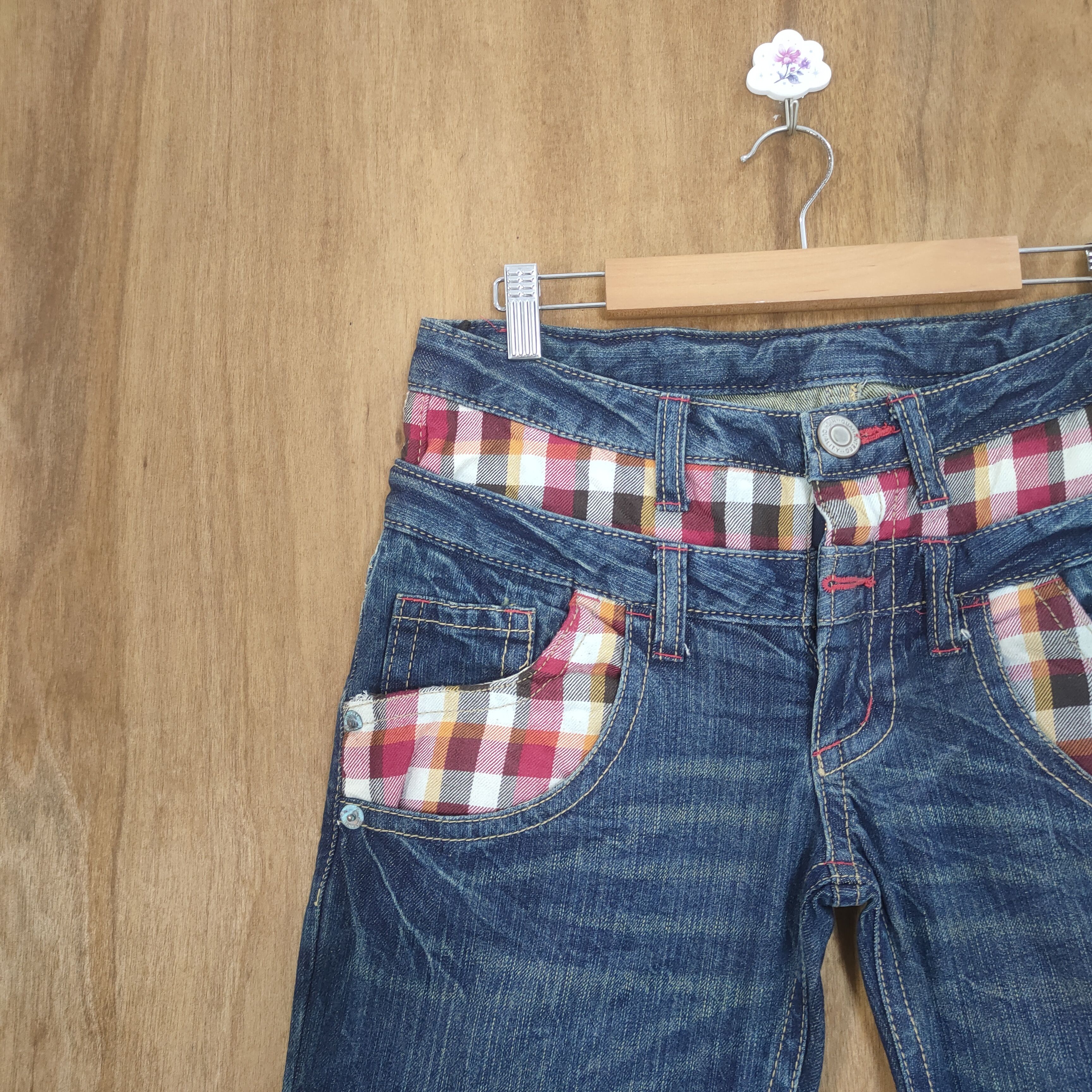 Japanese Brand JAPANESE BRAND DOUBLE WAIST JEAN DENIM CARGO PANTS Size US 31 - 4 Thumbnail