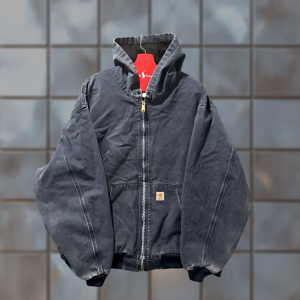 Carhartt VINTAGE Carhartt Jacket Size 3XL Hooded Workwear Faded Navy Blue 00’s J131 NVY Size US XXL / EU 58 / 5 - 1 Thumbnail
