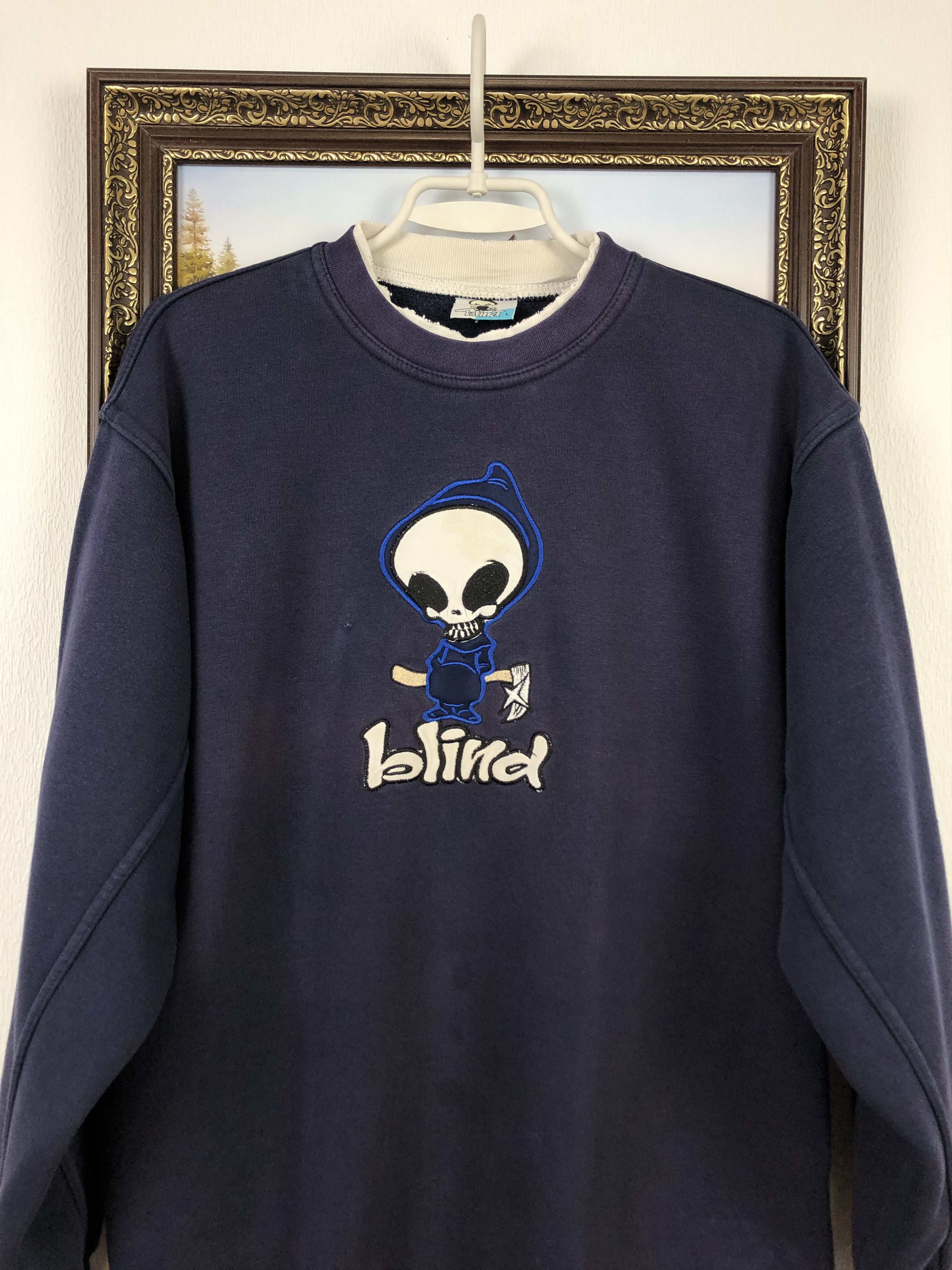 Vintage Vintage 90's Blind Skateboard Black Sweatshirt Rare Size US M / EU 48-50 / 2 - 2 Thumbnail