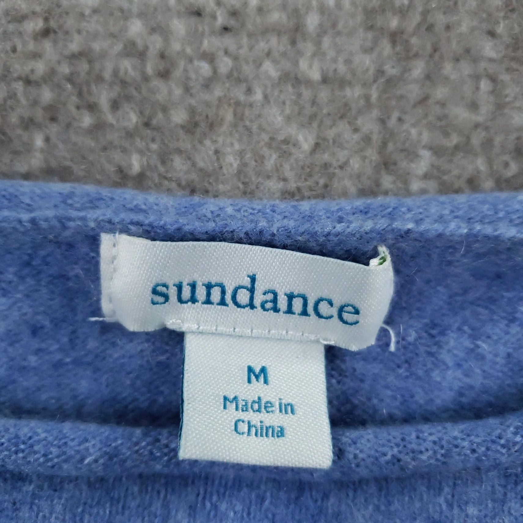 Vintage Sundance Sweater Women's Knit Pullover Balloon Sleeve Blue 100% Cashmere Medium Crew Neck/Boat Neck" Size M / US 6-8 / IT 42-44 - 5 Thumbnail