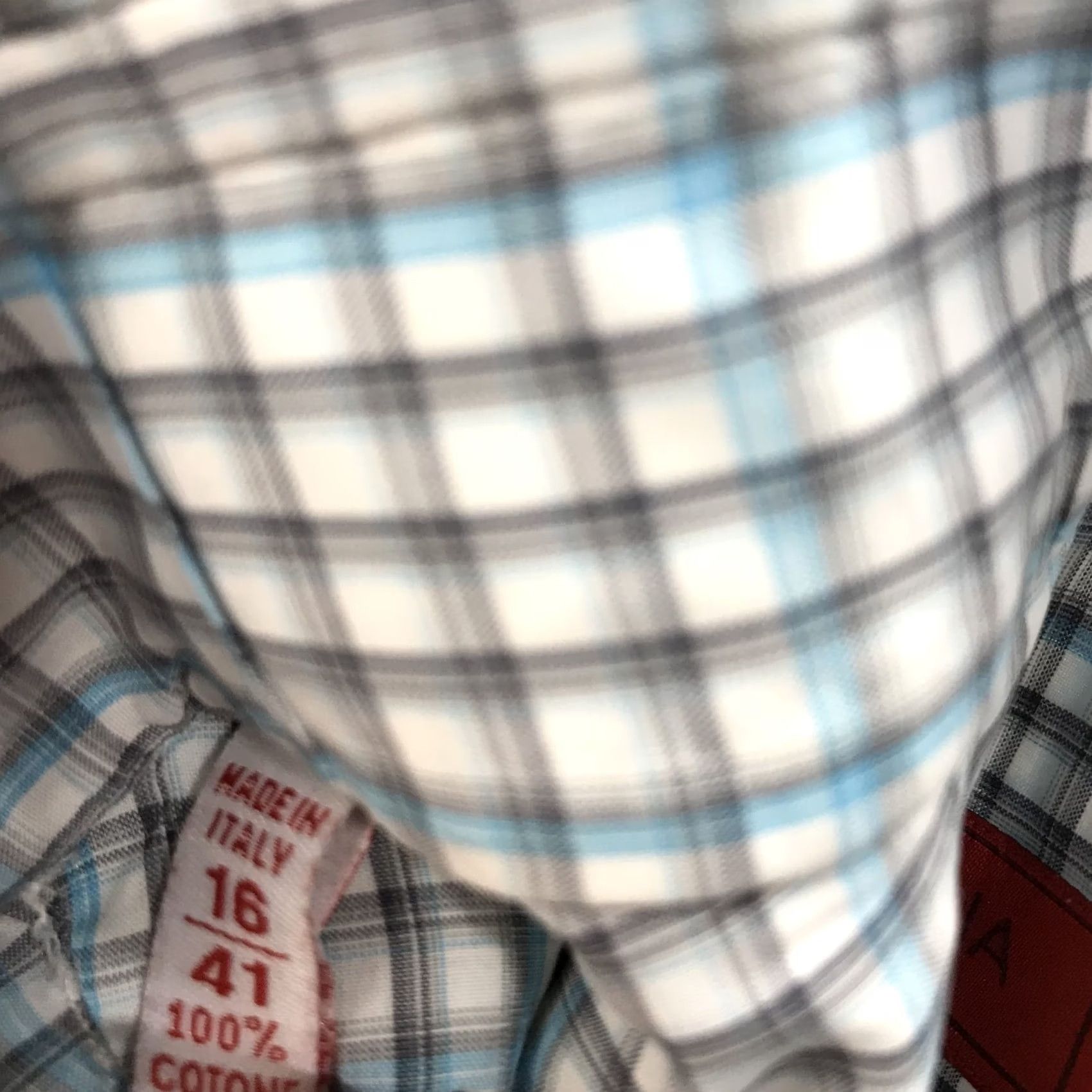 Isaia Isaia Napoli Shirt Mens 16 41 White Blue Check Italy Dress Designer Barrel N/A Size 42R - 5 Thumbnail