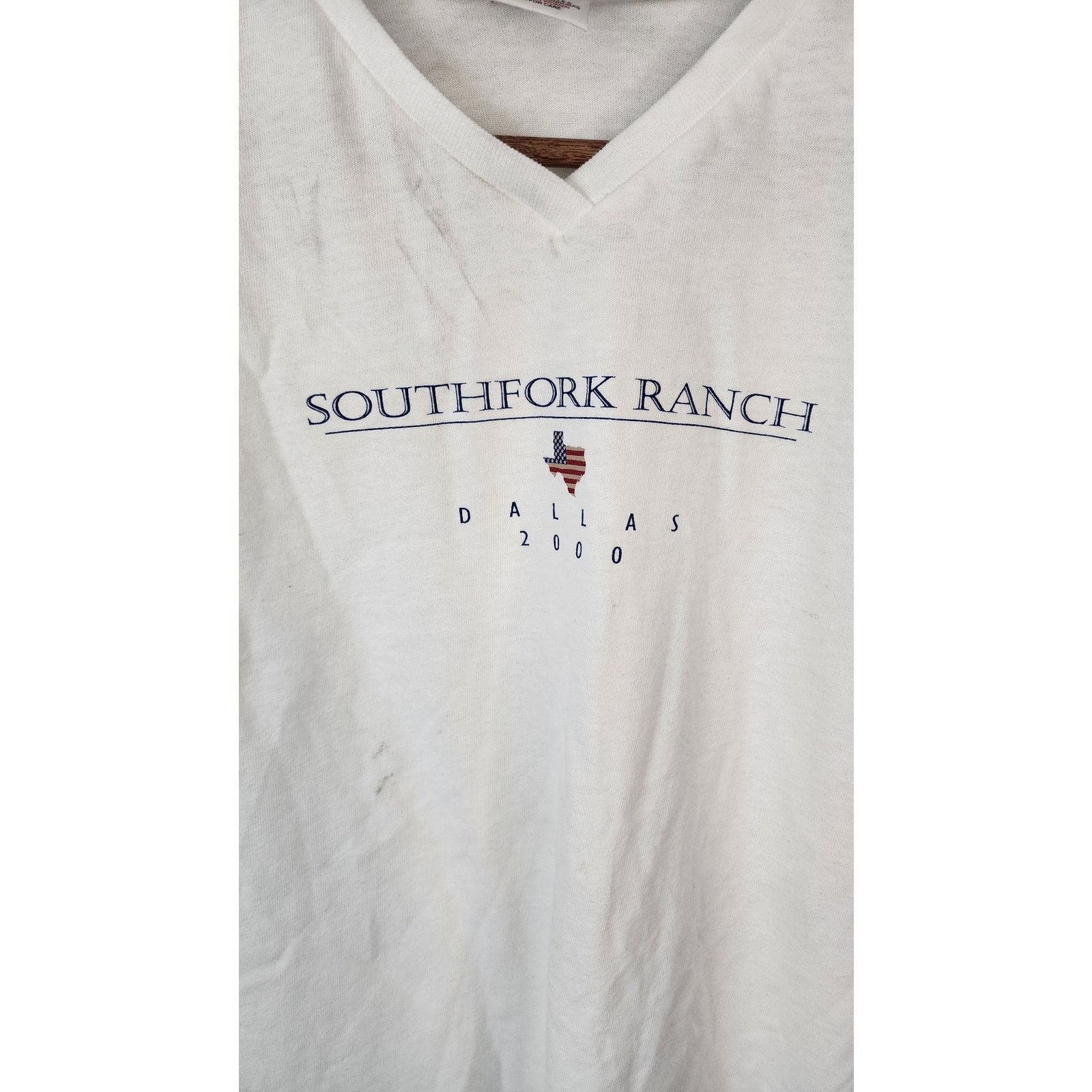 Anvil Vintage Womens South Fork Shirt Ranch Dallas VTG T-shirt Tee Size M / US 6-8 / IT 42-44 - 2 Thumbnail
