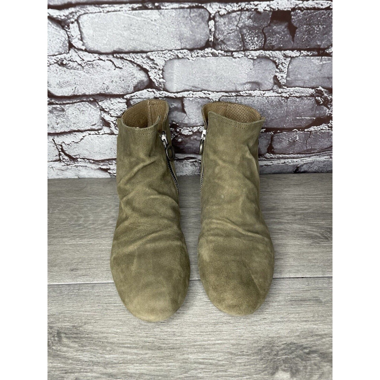 Fiorentini + Baker Fiorentini + Baker Goodyear Taupe Suede Side Zip Ankle Boots Size US 8 / IT 38 - 23 Thumbnail