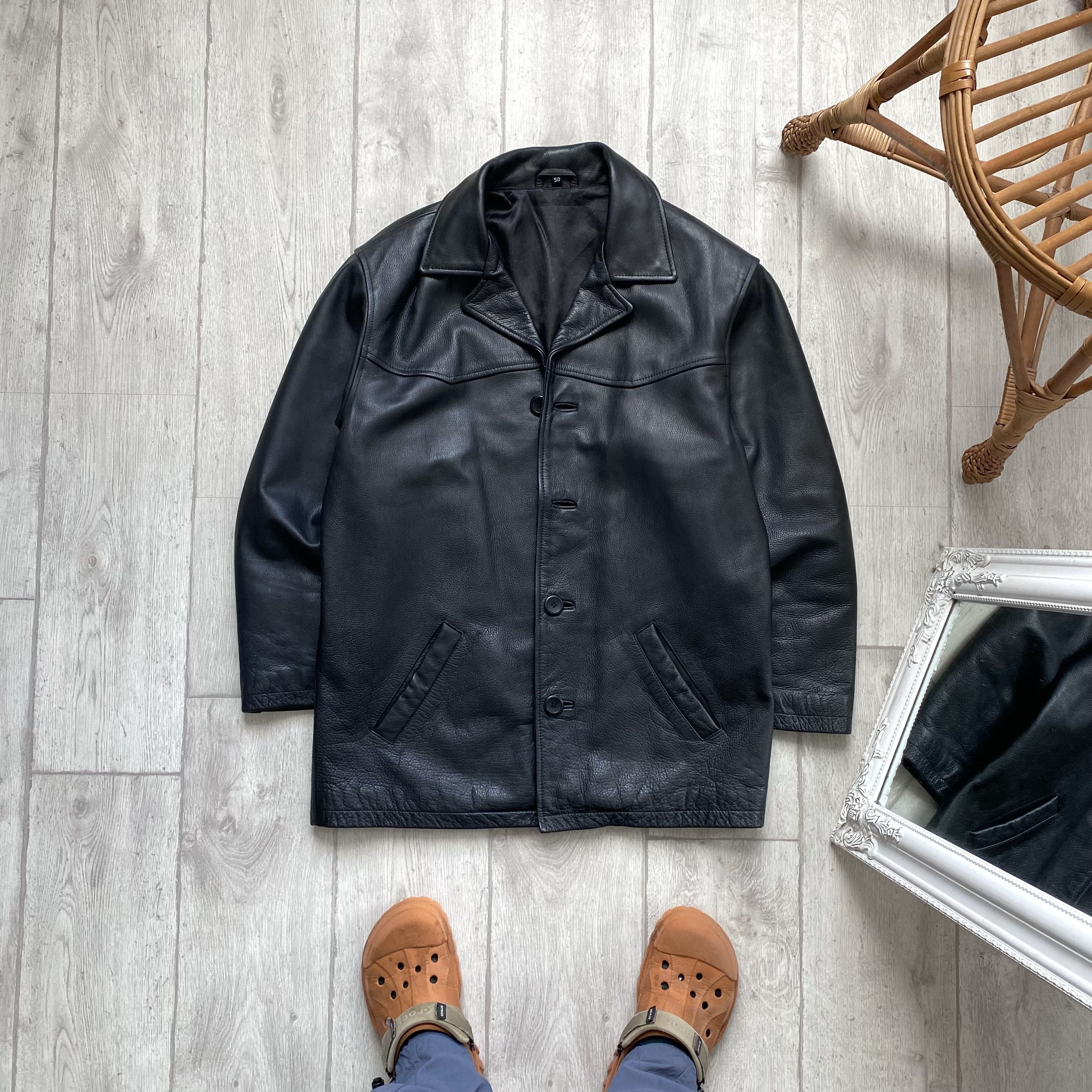 Marlboro Classics 🔥 90s Vintage heavy Real Leather Jacket USA Marlboro Style Size US M / EU 48-50 / 2 - 1 Thumbnail