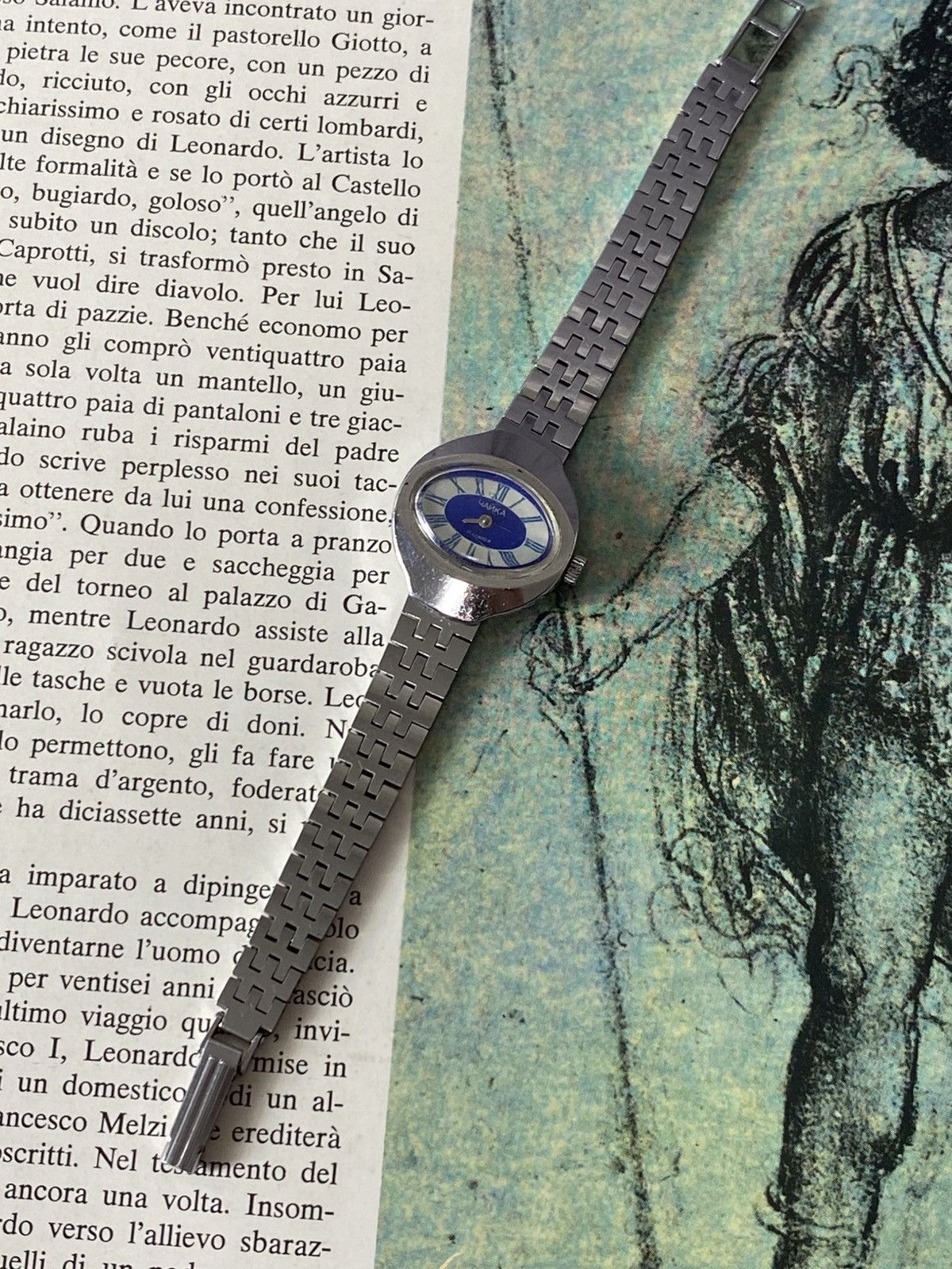 Jewelry Vintage USSR Chaika 17 Jewels Mechanical Watch Blue Dial Size ONE SIZE - 1 Thumbnail