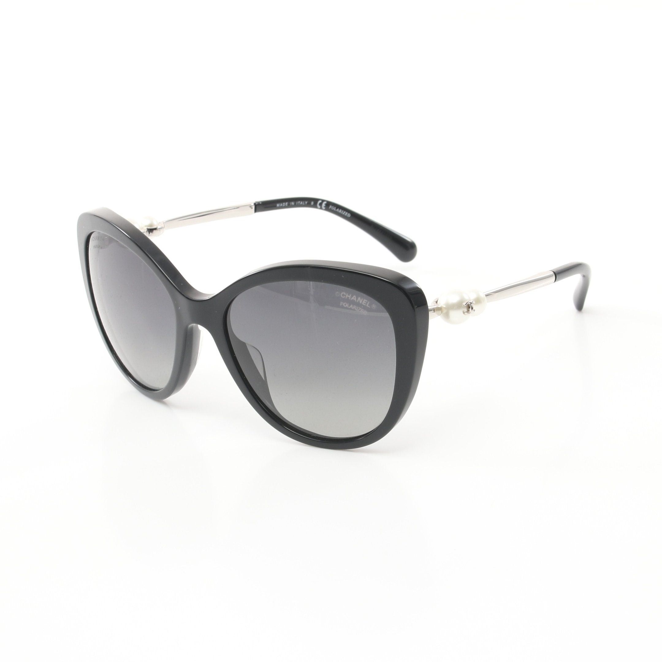 Chanel Chanel Coco Mark Sunglasses Black Silver Size ONE SIZE - 1 Thumbnail