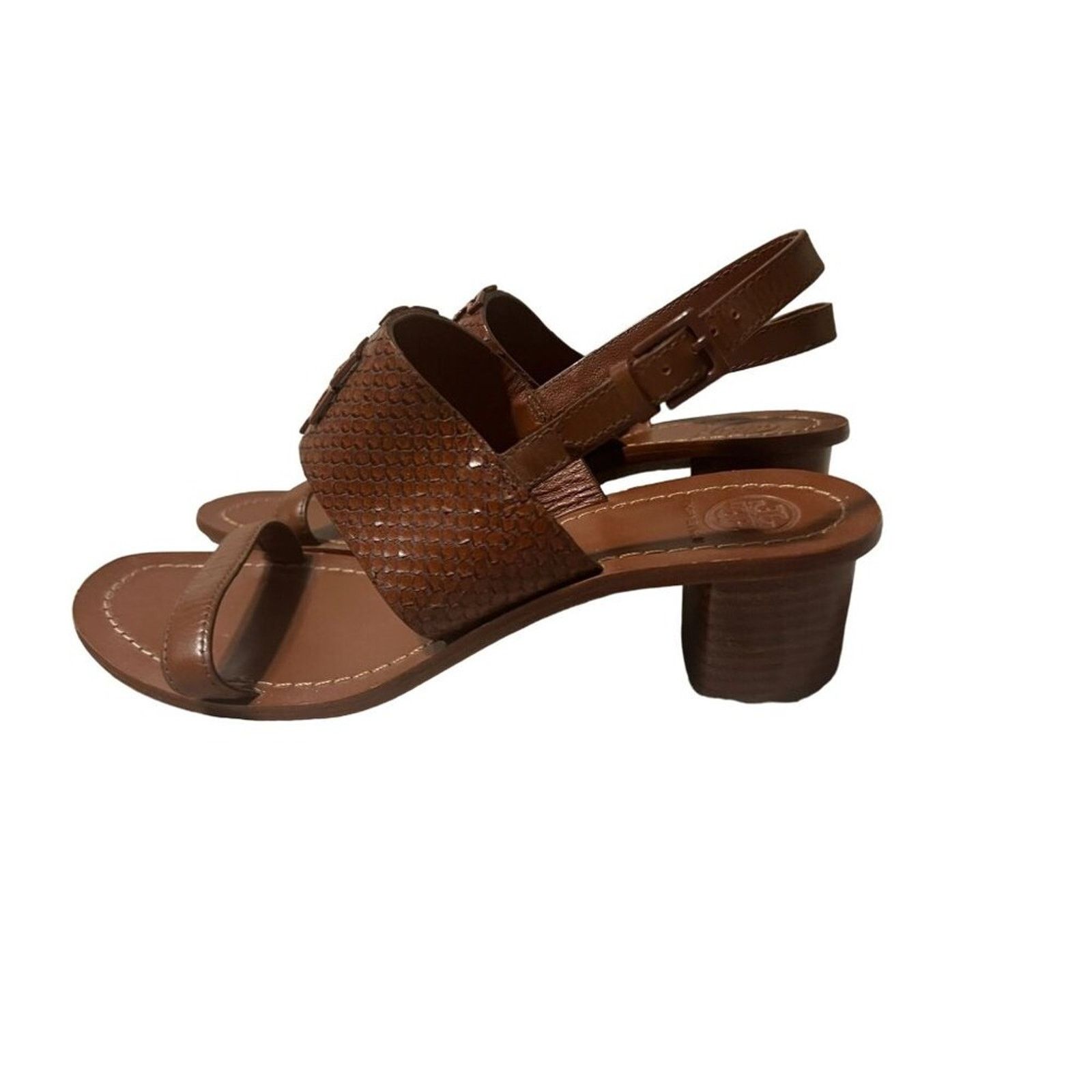Tory Burch Tory Burch Heeled Open Toe Sandals 9.5 M Leather Size US 9.5 / IT 39.5 - 4 Thumbnail