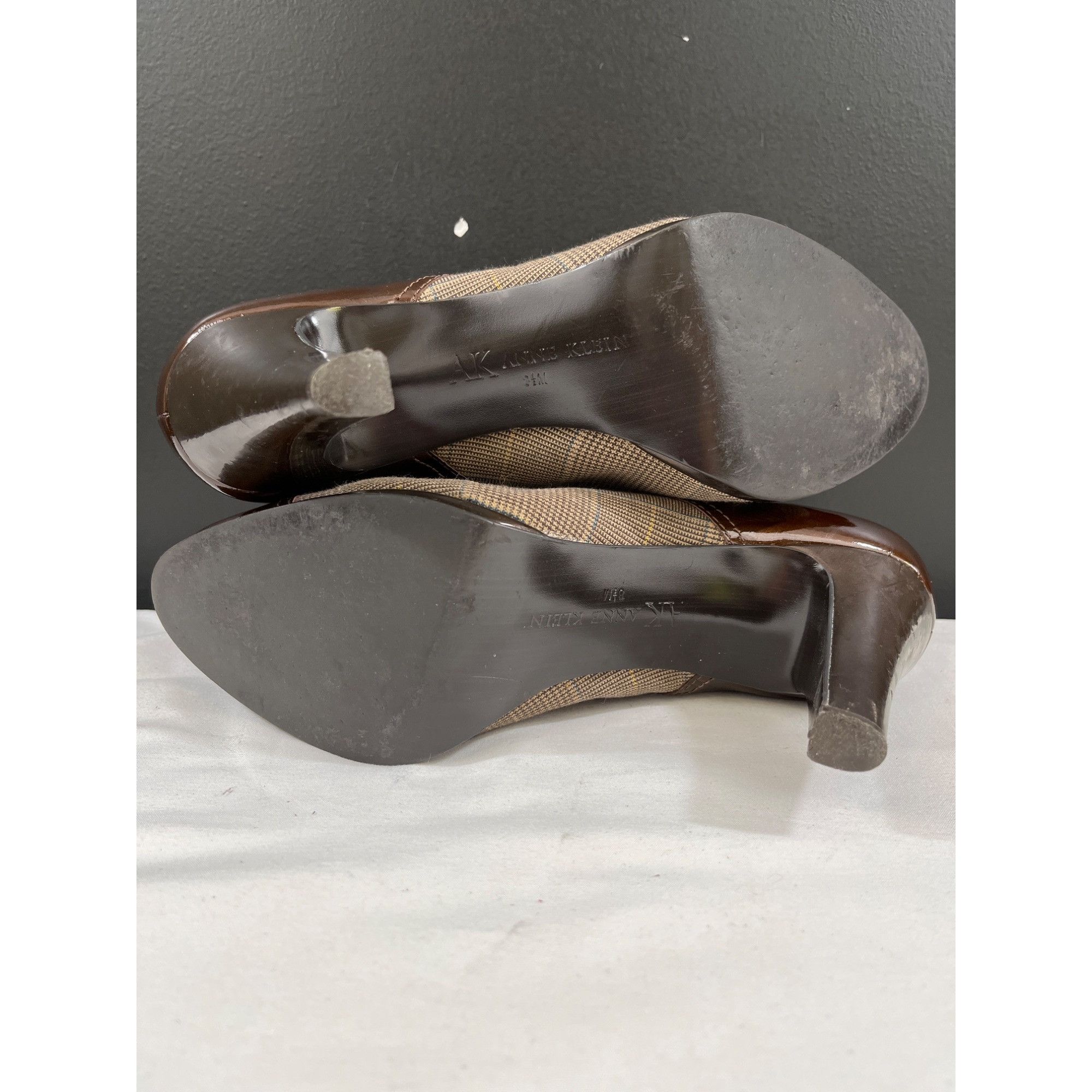 Anne Klein AK Anne Klein Women's Brown Leather Heeled Oxfords Size 8.5M Size US 8.5 / IT 38.5 - 3 Thumbnail