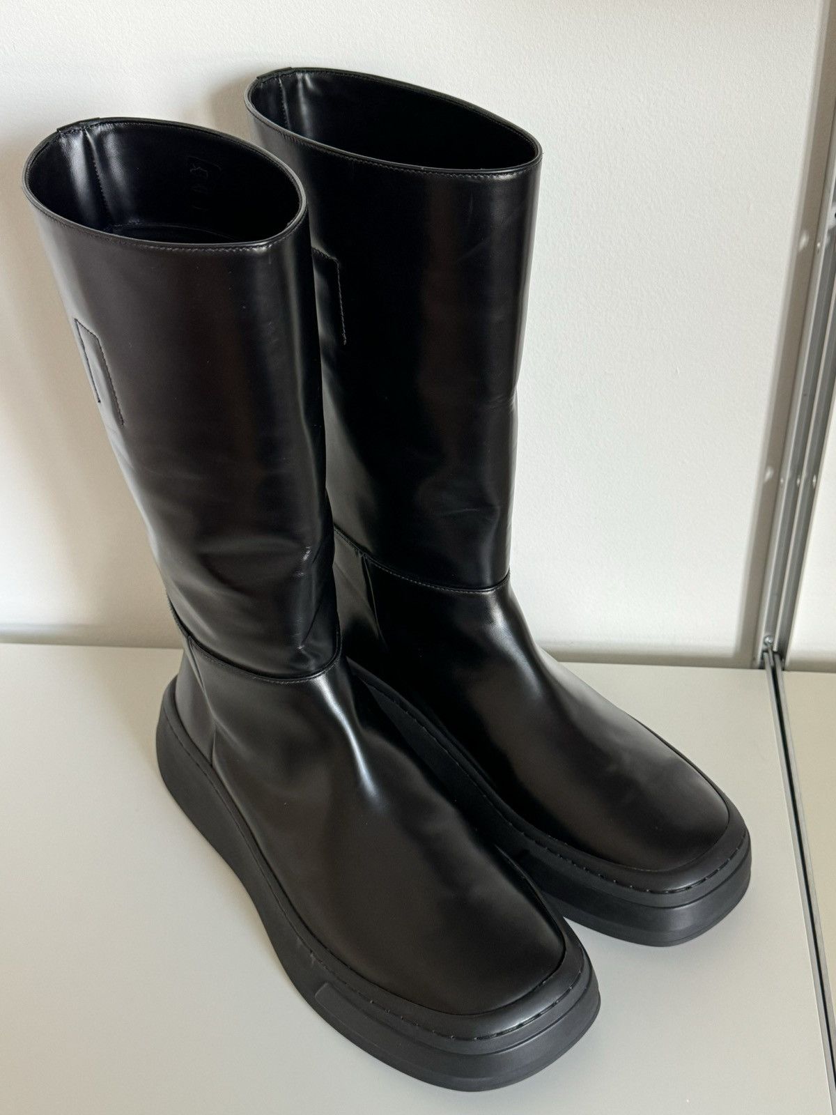 image of Prada Fw20 Leather Slip On Boot in Black, Men's (Size 9)