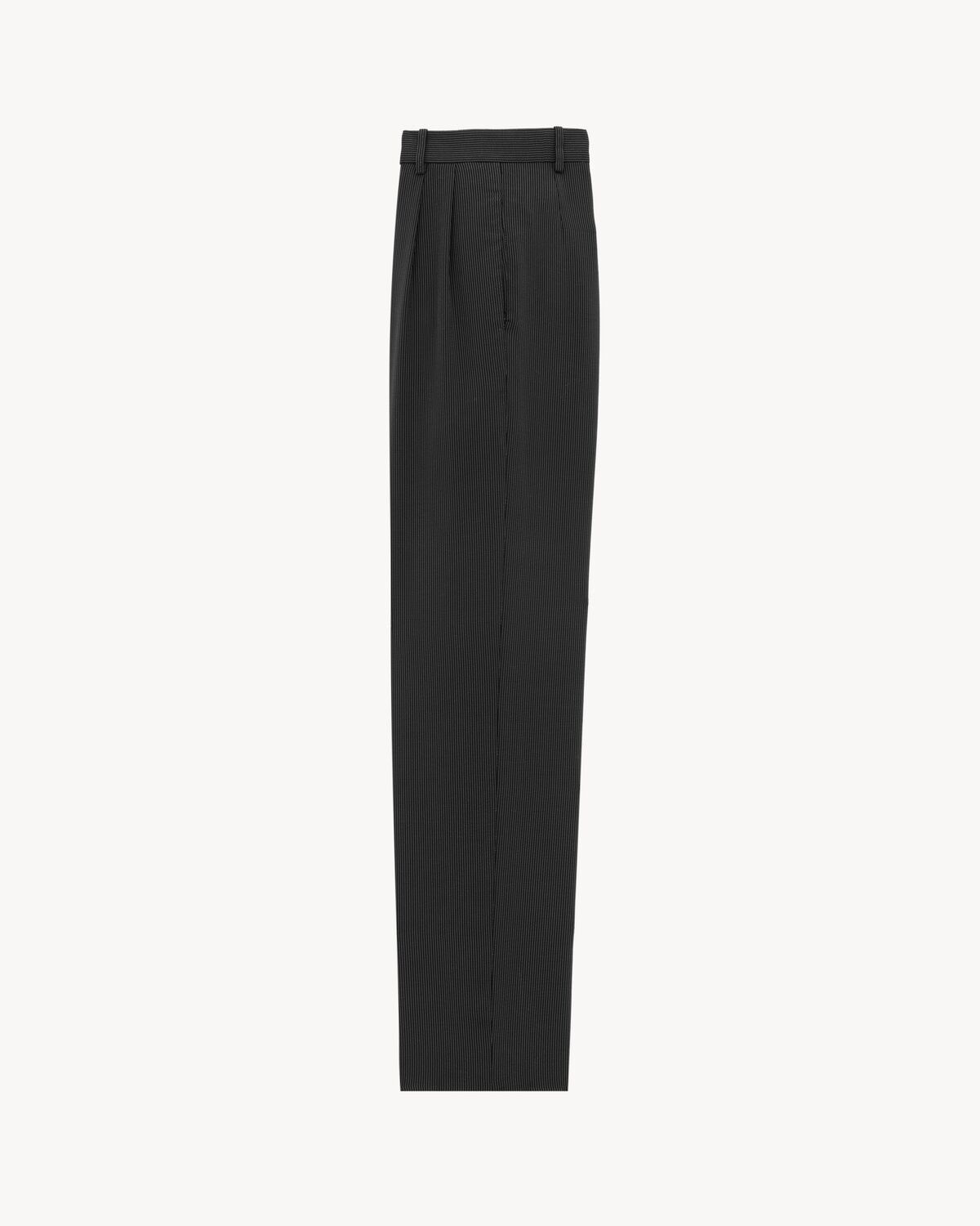 Saint Laurent Paris o1s1wg110126 818291 Baggy Pants in Striped Canvas in Black Size US 38 / EU 54 - 3 Thumbnail