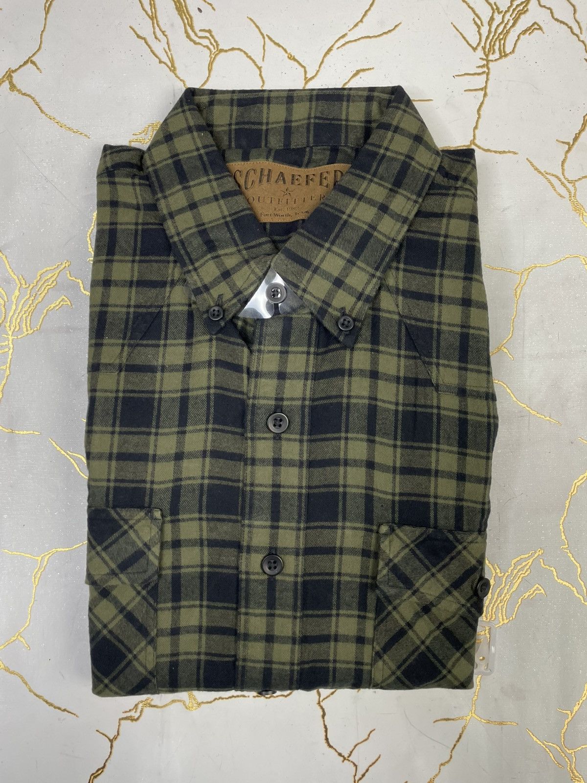 Other New Schaefer Green Black Pioneer Flannel Button Up Large LT Size US L / EU 52-54 / 3 - 1 Thumbnail