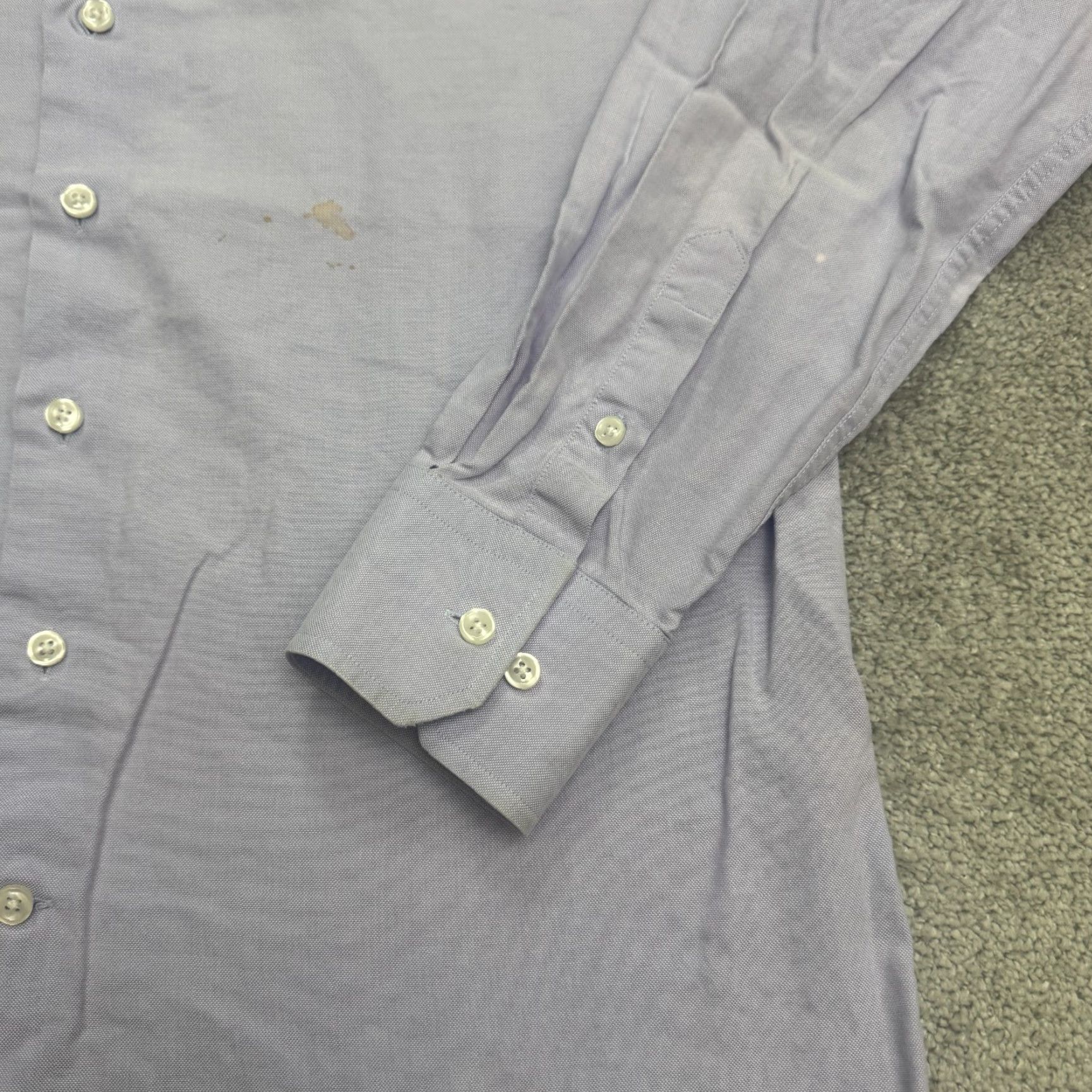 Vintage Strong Purple Cotton Dress Shirt Men Large 16.5 Long Sleeve Business Casual Classic Size 42R - 4 Thumbnail