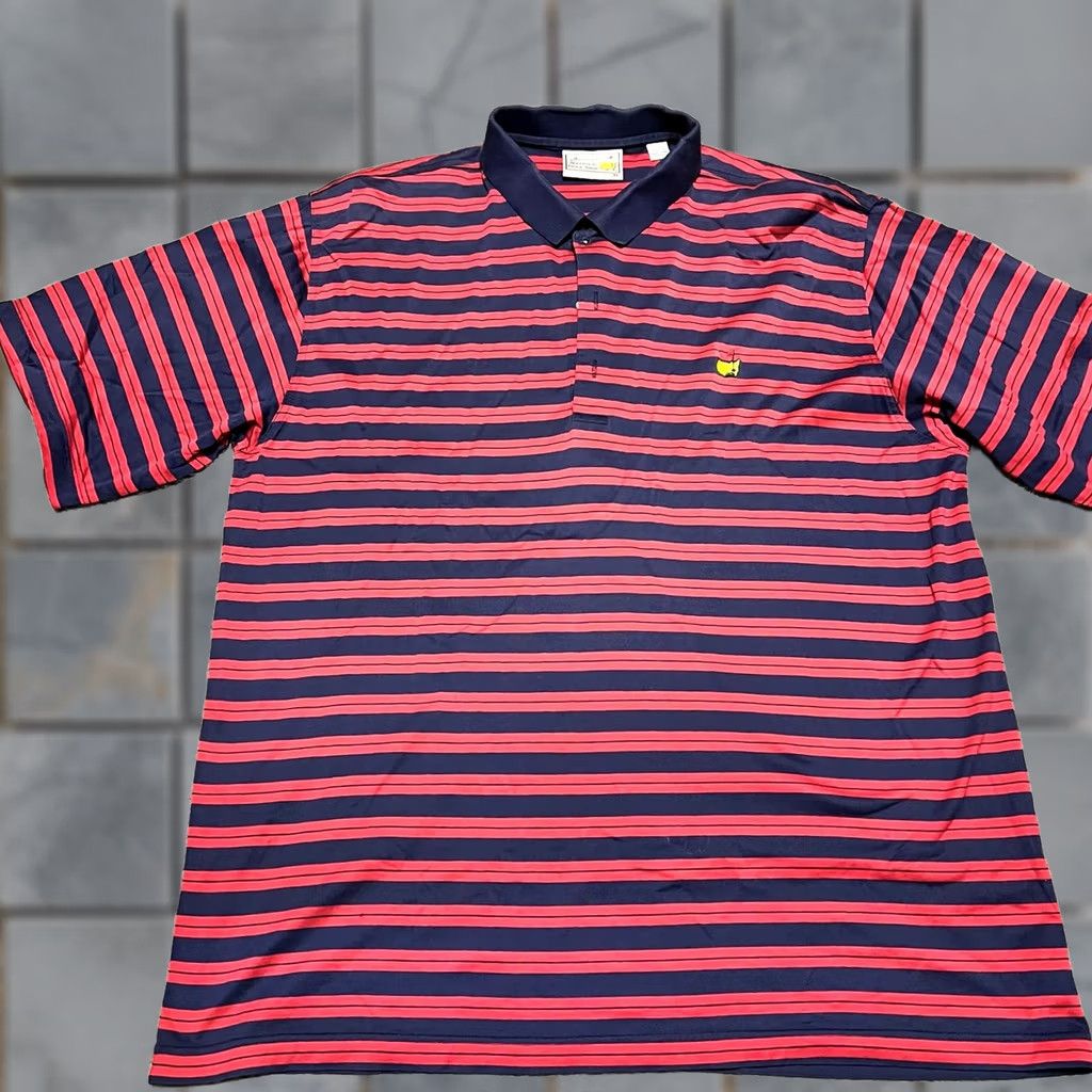 Vintage Masters Augusta National Polo Shirt Mens XL Red Blue Stripe Golf Size US XL / EU 56 / 4 - 1 Thumbnail