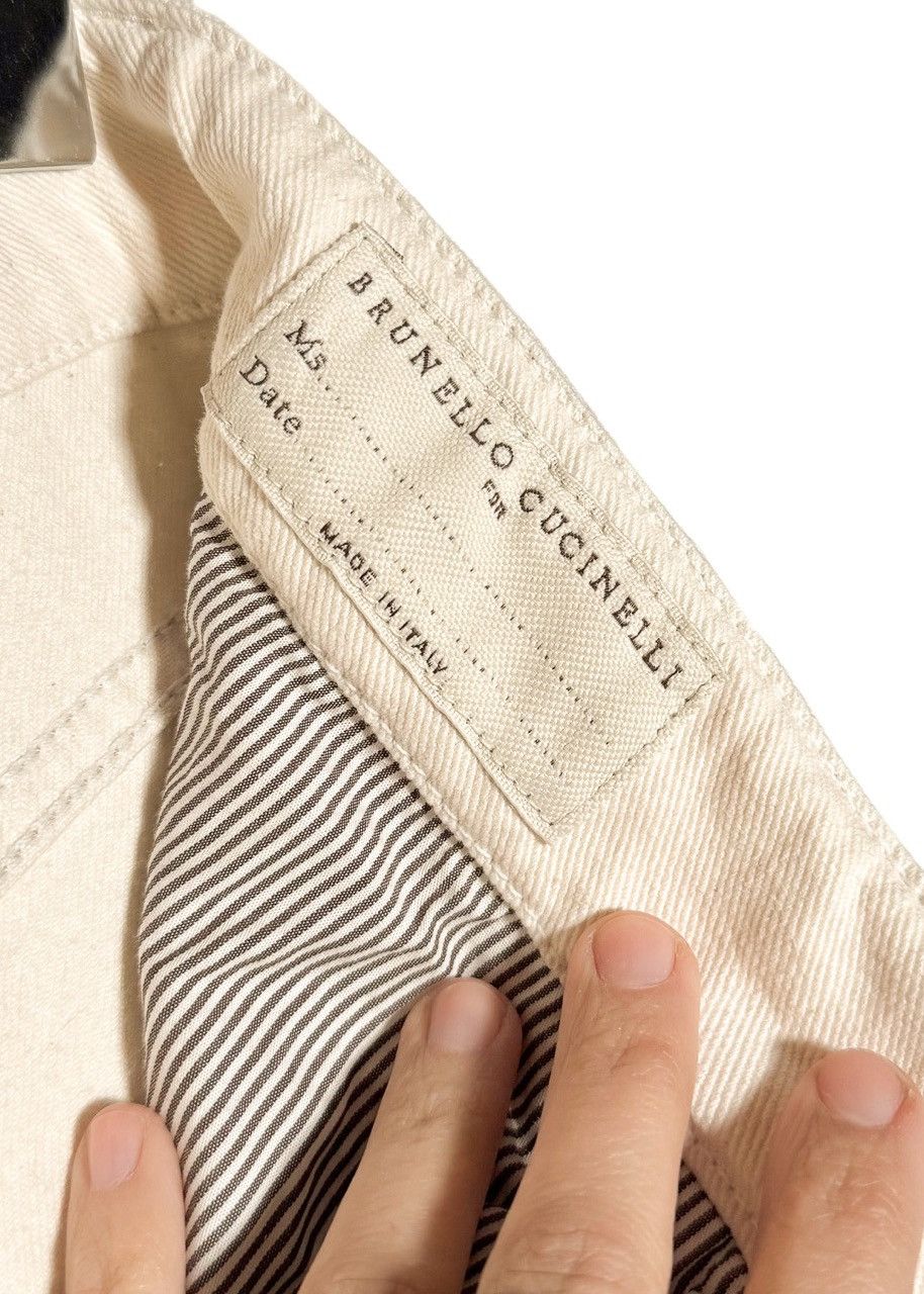 Brunello Cucinelli Brunello Cucinelli Beige Wide Leg Denim Jeans Size 26" / US 2 / IT 38 - 8 Thumbnail