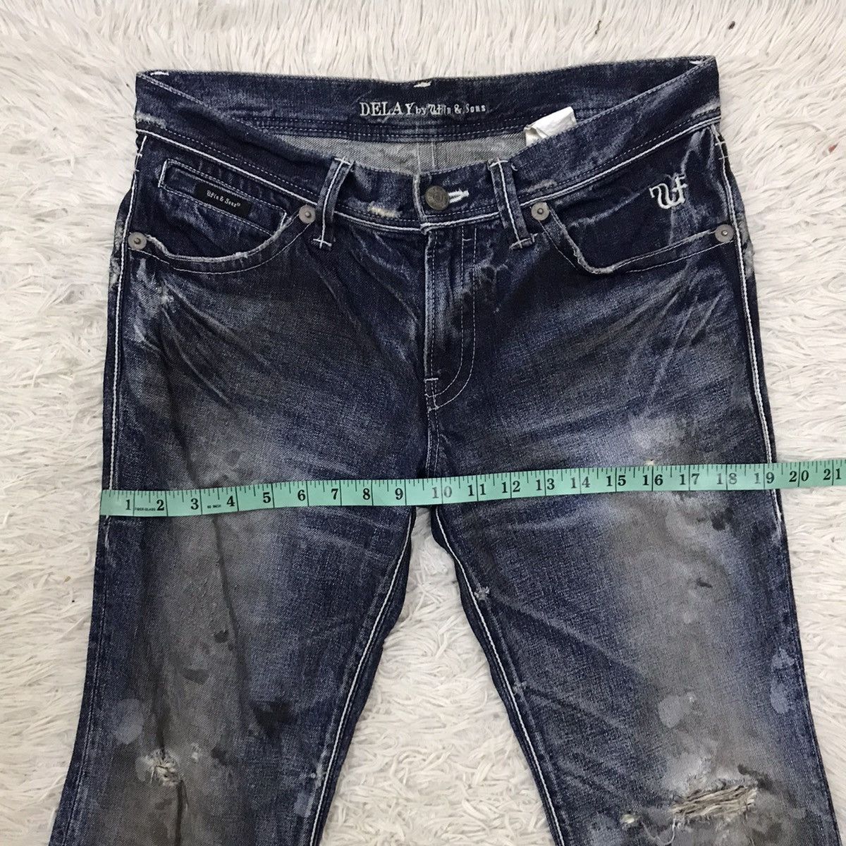 &SONS Vintage Delay Ufin & Sons Distressed Denim Flare Jeans Size US 32 / EU 48 - 19 Thumbnail