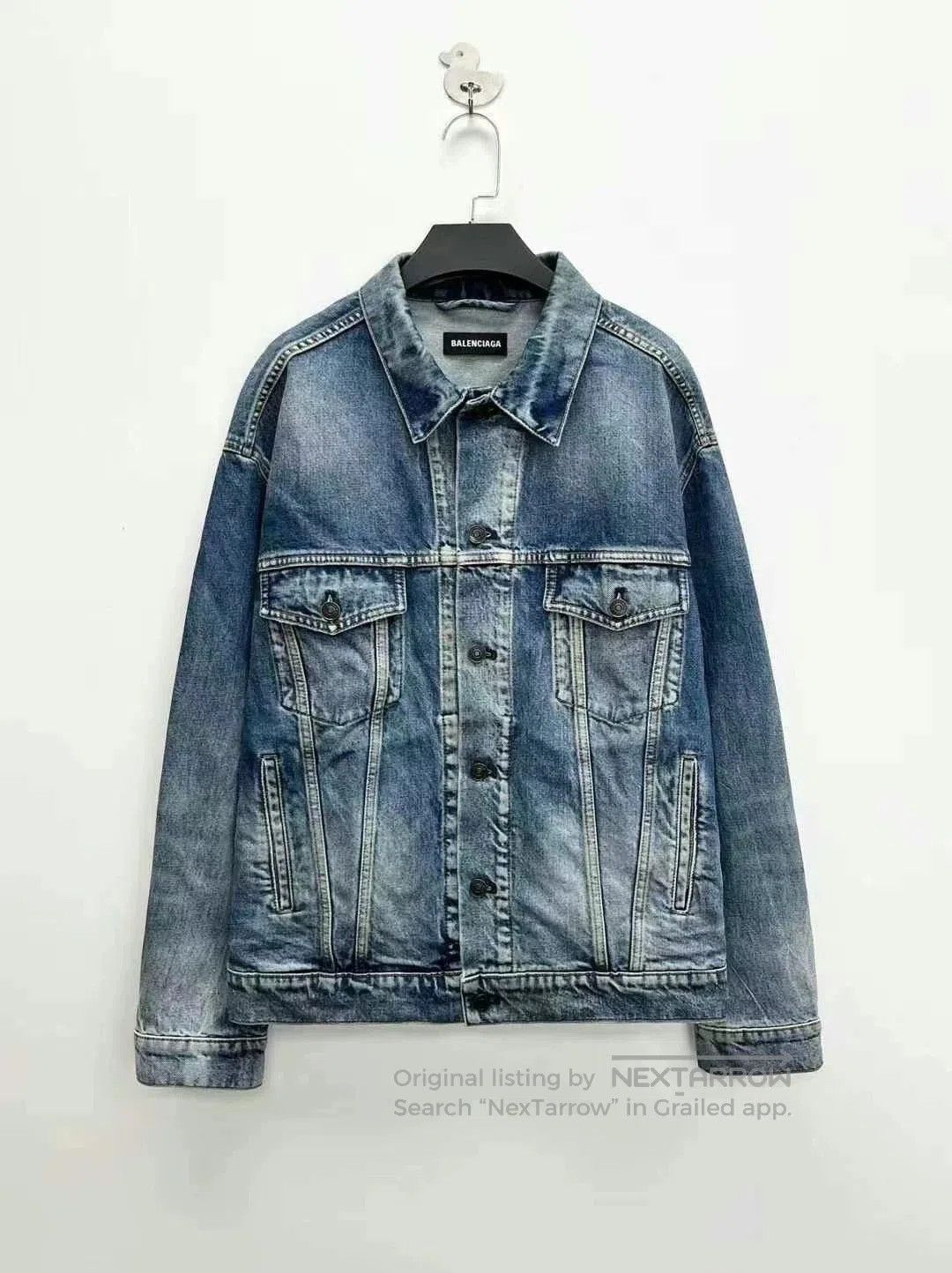 Balenciaga Balenciaga Blue Denim Jacket Double B Logo. Size US M / EU 48-50 / 2 - 1 Thumbnail
