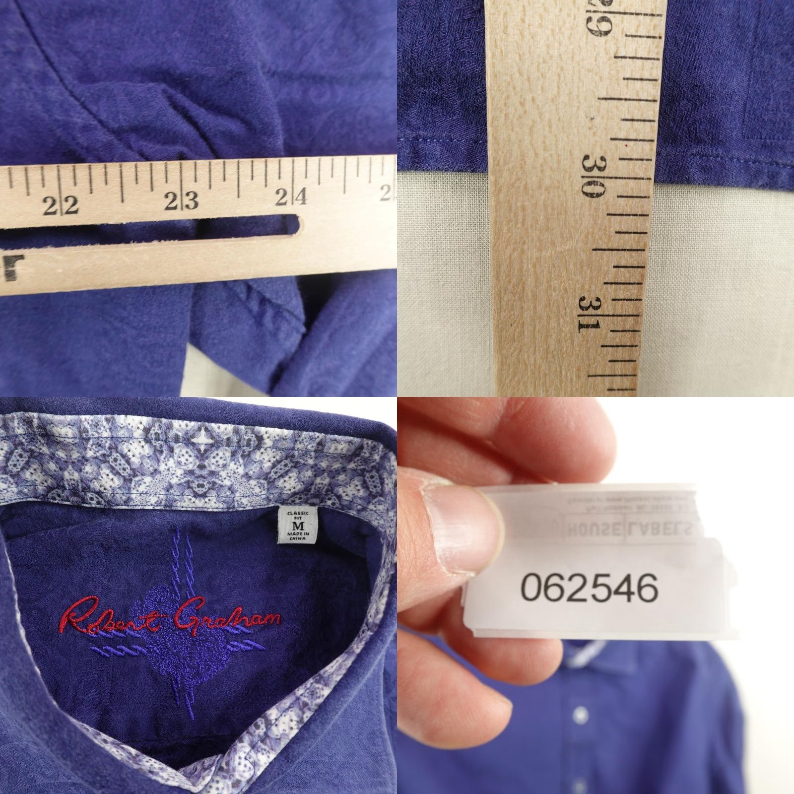 Robert Graham VINTAGE Robert Graham Shirt Mens Medium Blue Paisley Classic Fit Button Up Casual Dress Shirt Size US M / EU 48-50 / 2 - 8 Thumbnail
