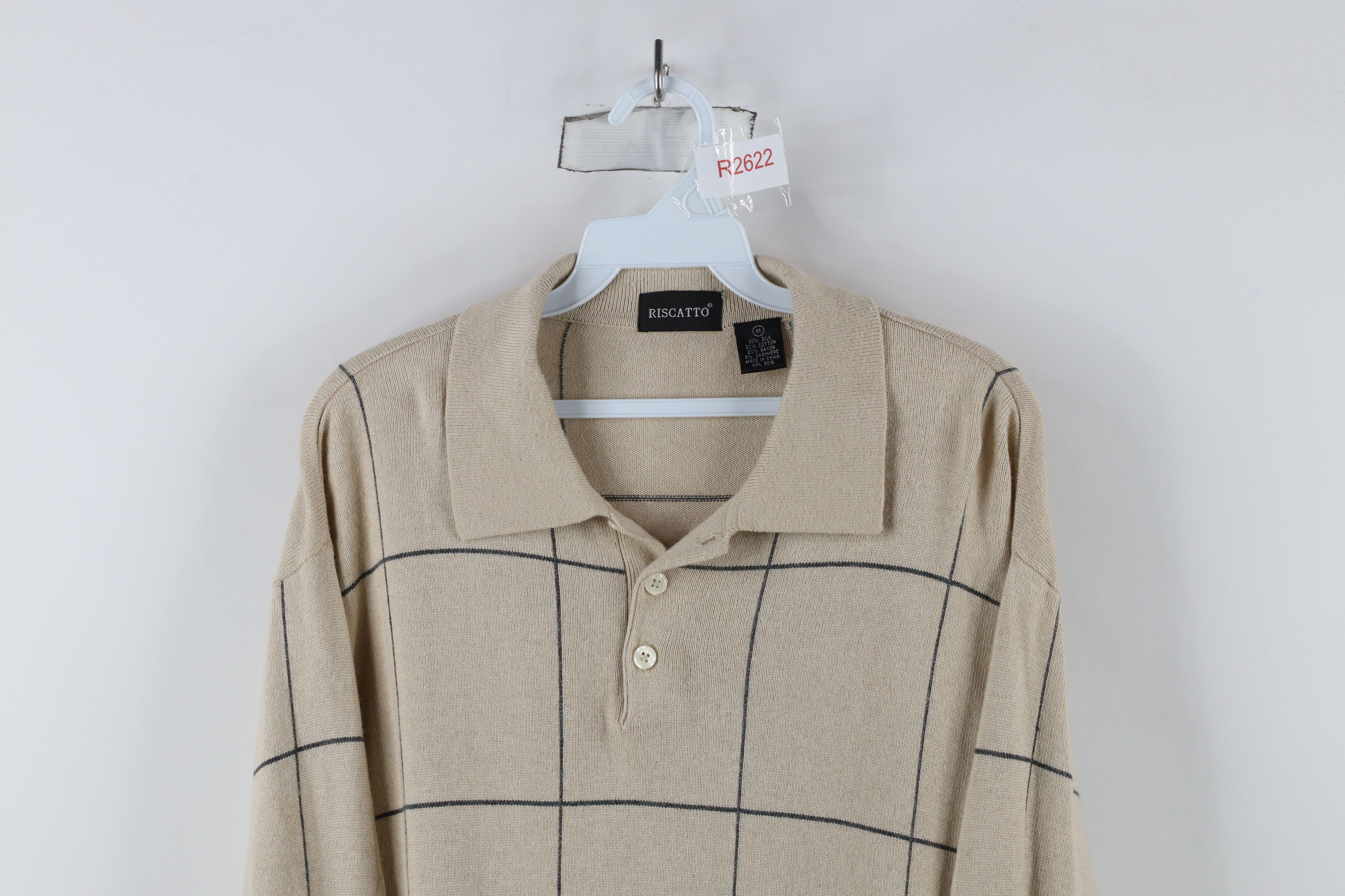 Vintage Vintage 90s Streetwear Cashmere Blend Knit Collared Sweater Size US M / EU 48-50 / 2 - 2 Thumbnail