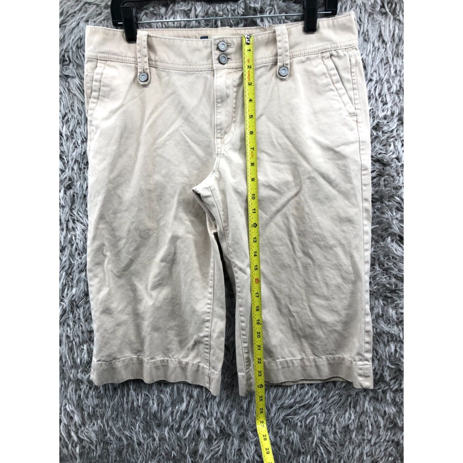 Gap Gap Beige Cropped Pants Size 10 Womens Mid Rise Straight 14in Inseam Regular 32in Waist Size 32" / US 10 / IT 46 - 3 Thumbnail
