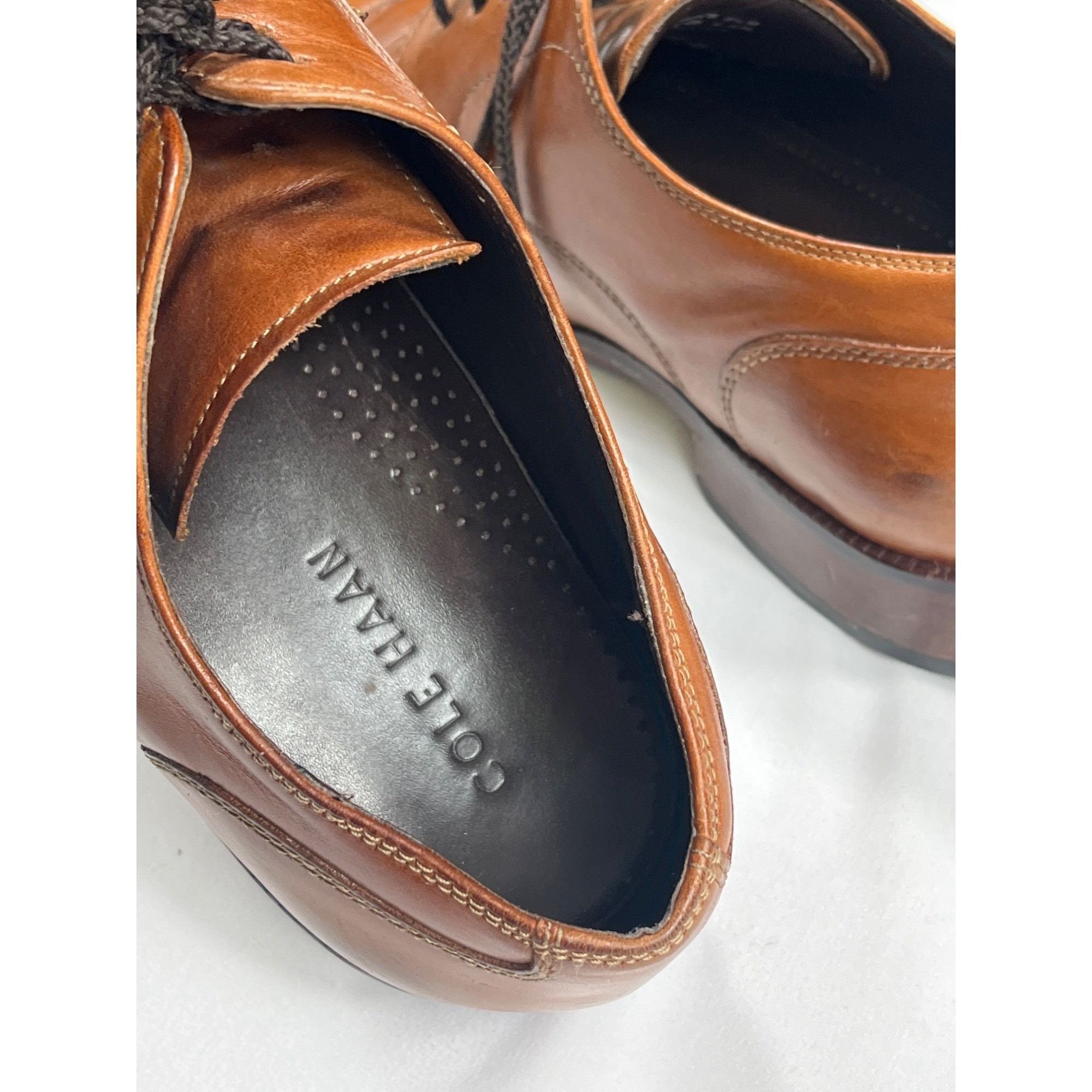 Cole Haan Cole Haan SKU 7679 Mens Brown Leather Dress Shoes Size 9.5 Size US 9.5 / EU 42-43 - 7 Thumbnail