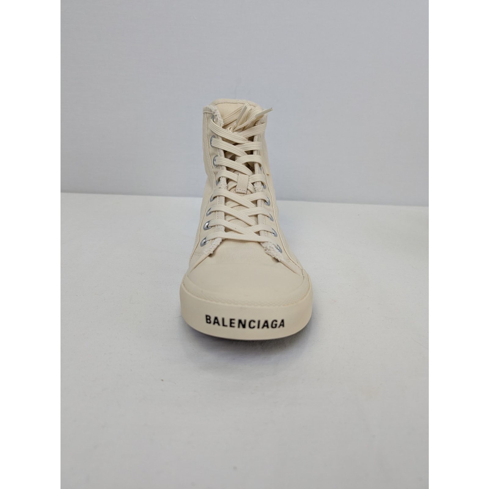 Balenciaga o1rshd1 Q:2 / Paris High Top Destroyed Sneakers Beige/White Size US 13 / EU 46 - 11 Thumbnail