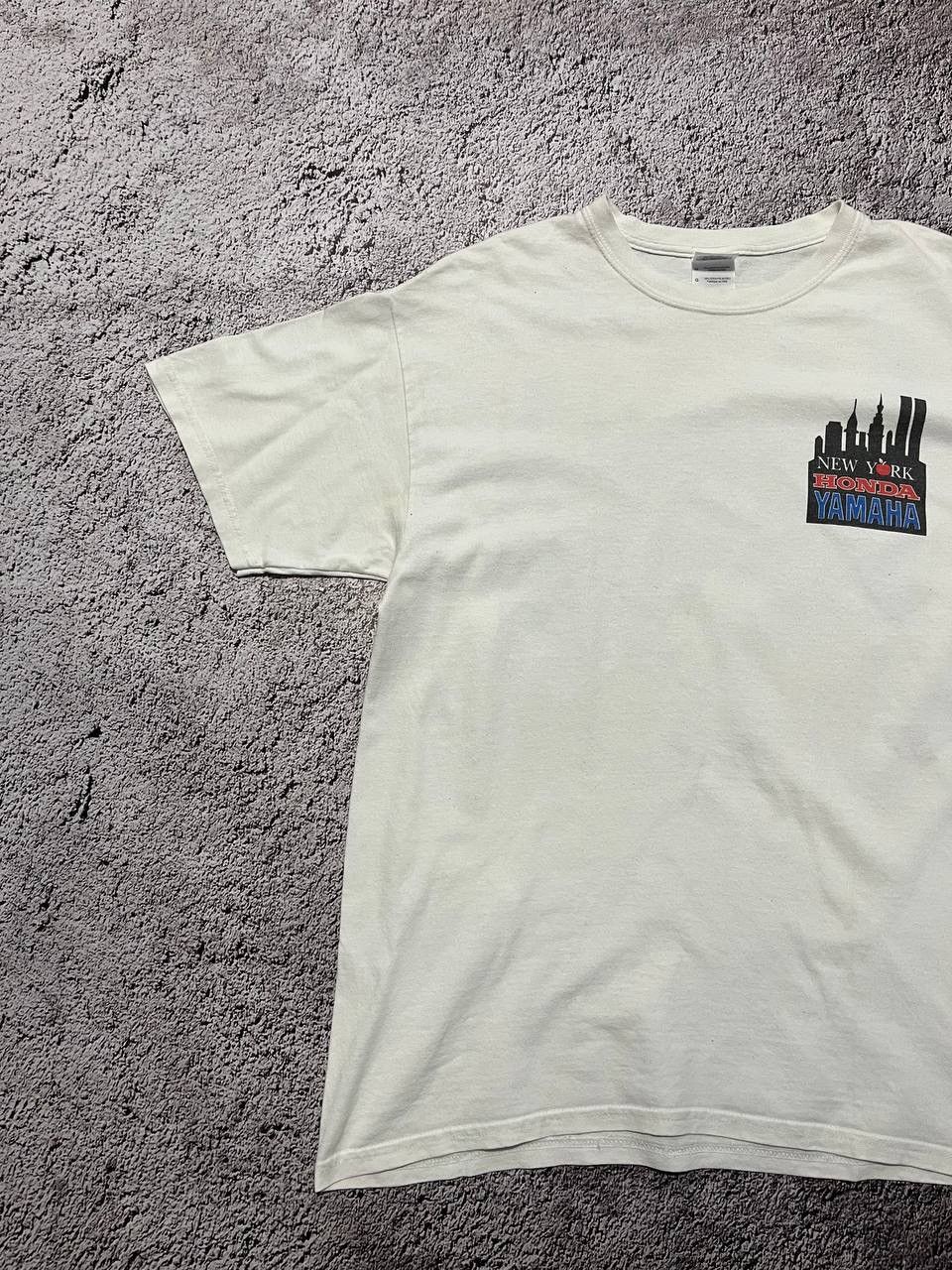 Honda × Vintage Gildan T-Shirt White New York Honda Yamaha Printed Size L Size US L / EU 52-54 / 3 - 2 Thumbnail