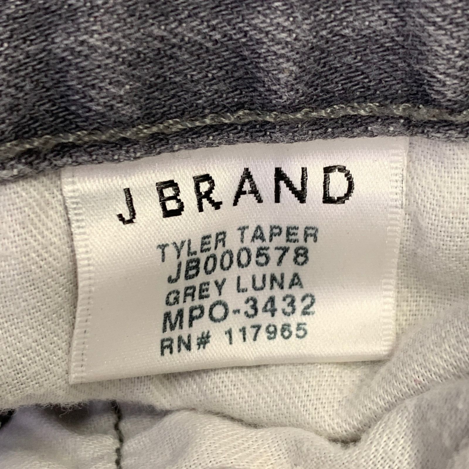 Other Tyler Grey Cotton Blend Selvedge Denim Slim Tapered Jeans Size US 31 - 6 Thumbnail
