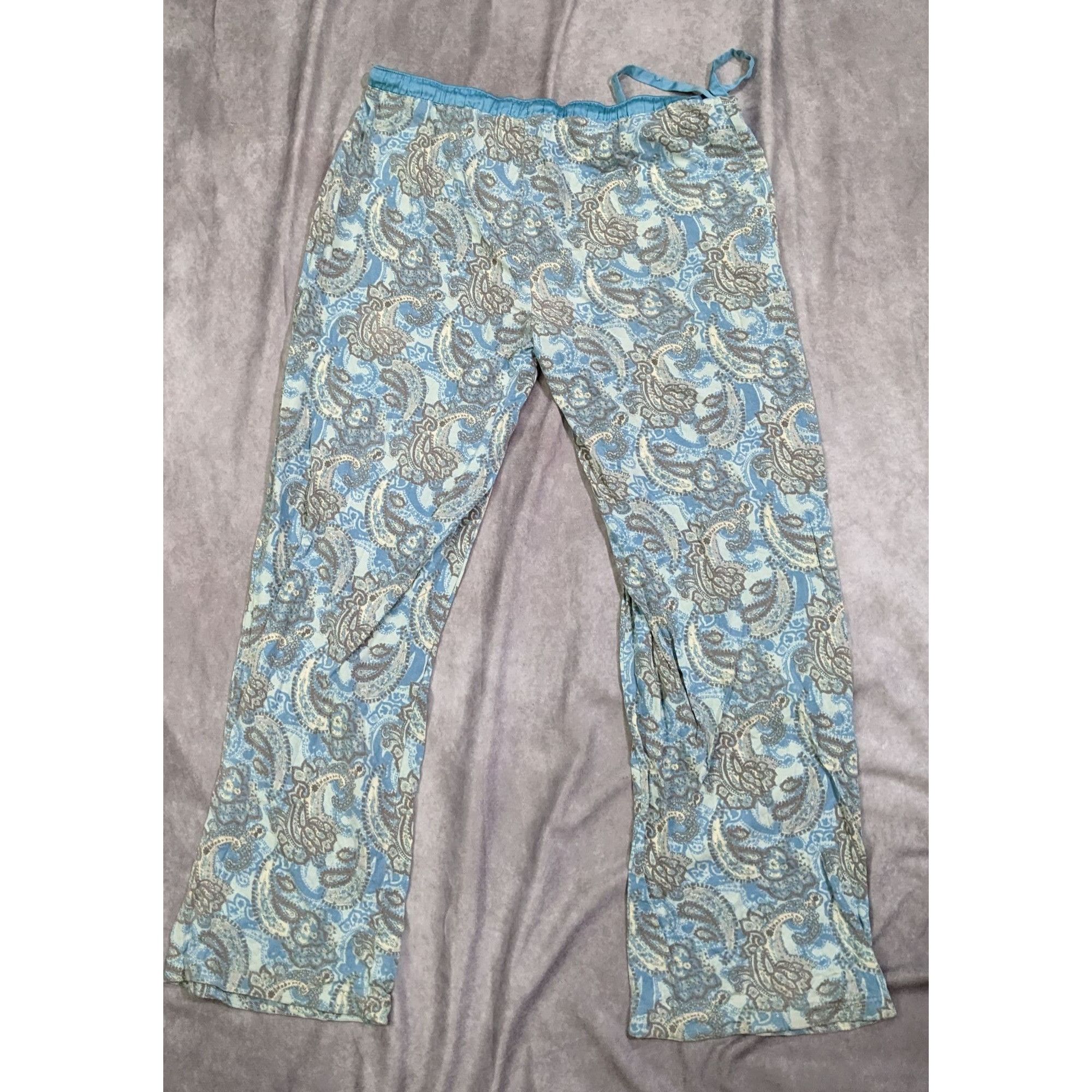 Other Blue Paisley Pajama Lounge Pants by Dana Buchman Size 32" / US 10 / IT 46 - 6 Thumbnail