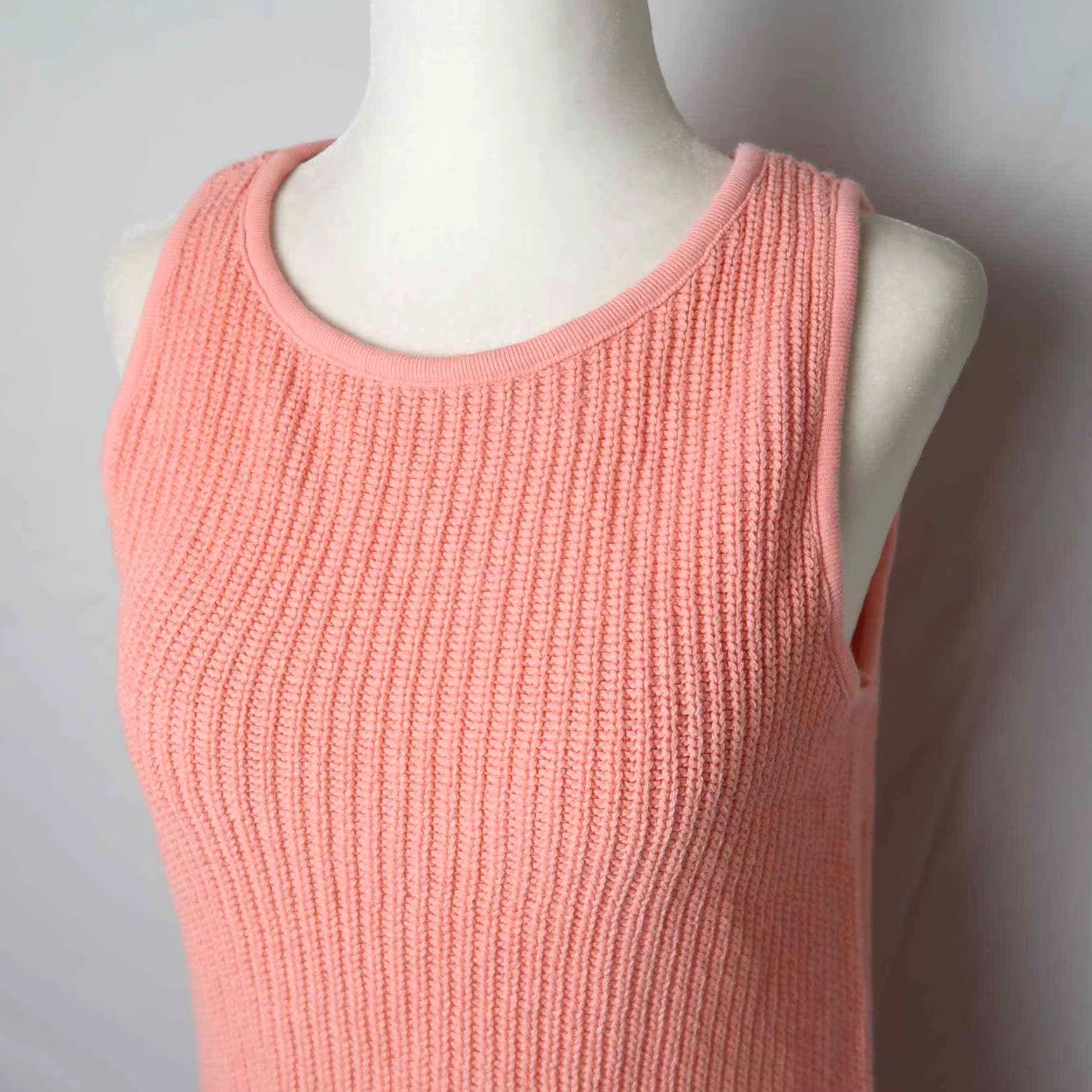 Vintage MODA International coral pink knit sleeveless mini dress M Women Cotton Short Sleeve-less? Not applicable Size M / US 6-8 / IT 42-44 - 2 Thumbnail