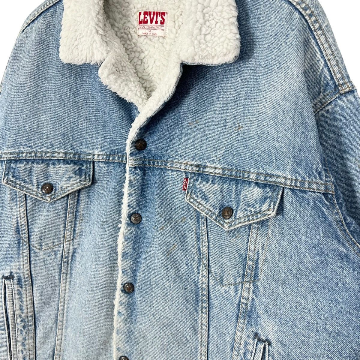 Levi's × Levi's Vintage Clothing × Vintage Vintage Levis Snap Button Sherpa Trucker Jacket Size US XL / EU 56 / 4 - 6 Thumbnail