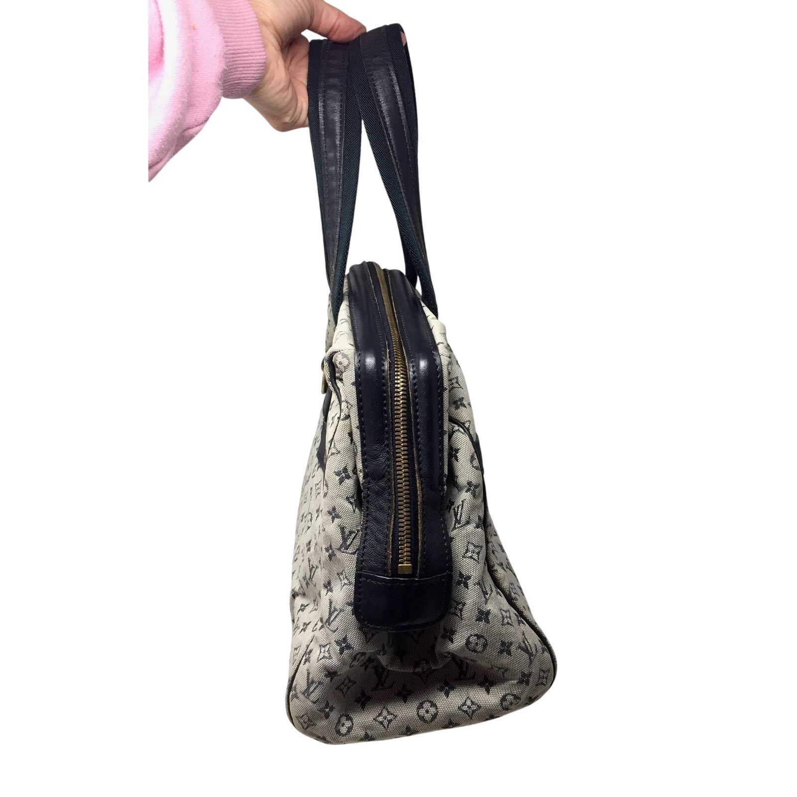 Louis Vuitton Louis‎ Vuitton Navy Monogram Mini Lin Josephine GM Satchel Size ONE SIZE - 6 Thumbnail