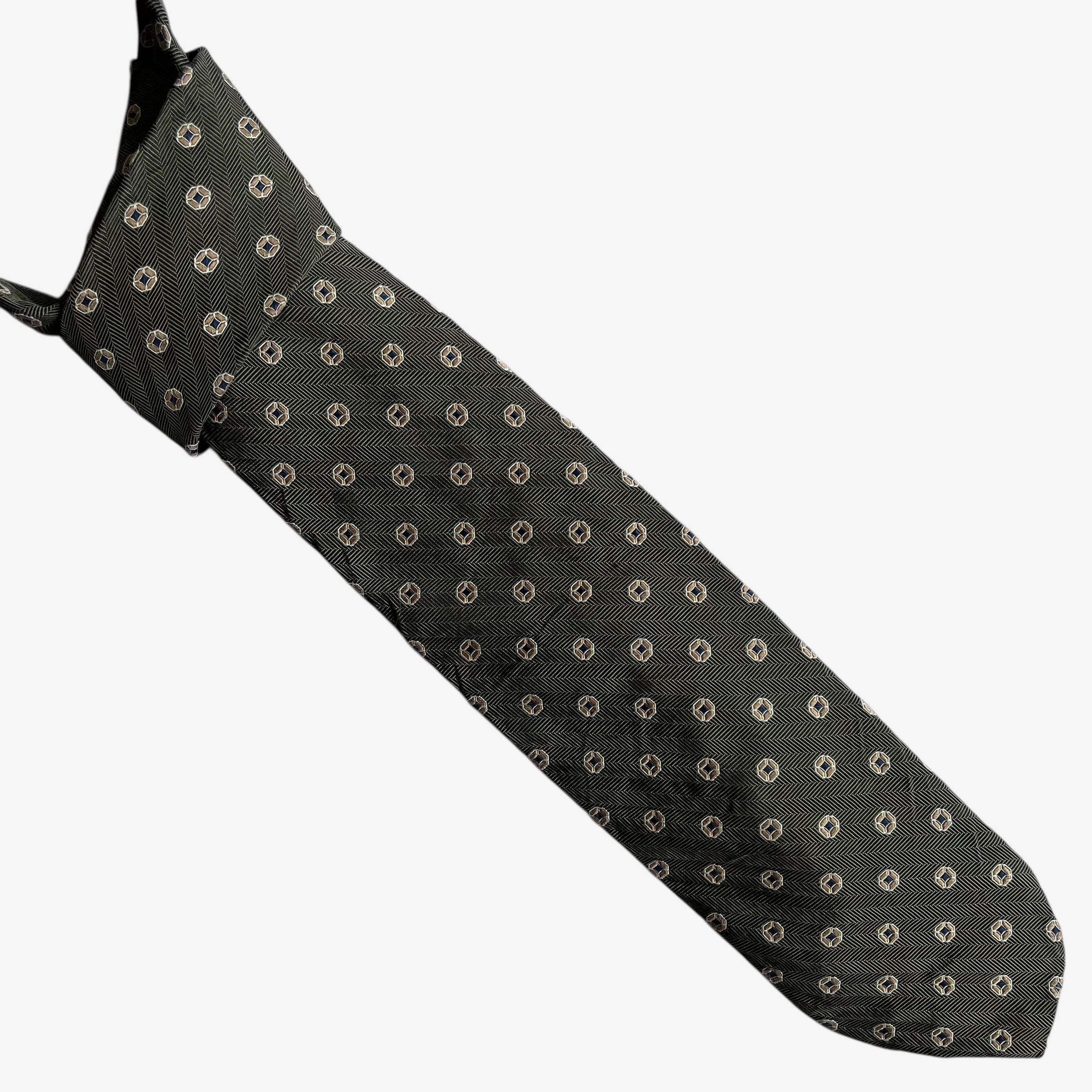 Brooks Brothers Vintage 90s Brooks Brothers 346 Geometric Green Silk Tie Size ONE SIZE - 1 Thumbnail