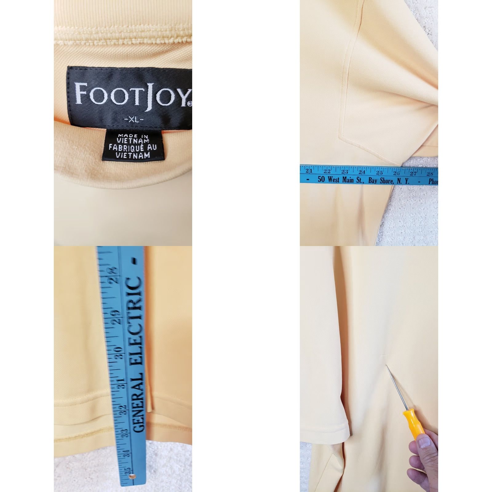 Footjoy Footjoy FJ Golf Shirt Men's XL Pale Yellow Mock Neck Pullover Short Sleeve Casual FJ on Back Neck Size US XL / EU 56 / 4 - 8 Thumbnail
