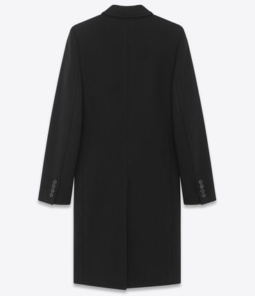 Saint Laurent Paris oc11z1225 758053 Coat in Wool and Cashmere in Black Size US M / EU 48-50 / 2 - 2 Thumbnail