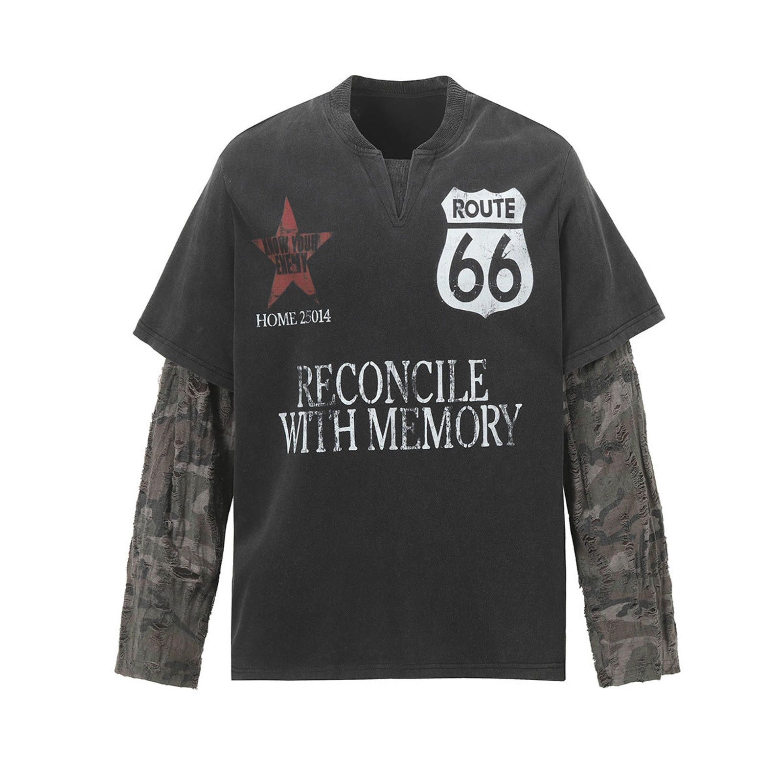 Vintage Layered Long Sleeve Graphic Tee, Streetwear Style Size US M / EU 48-50 / 2 - 1 Thumbnail