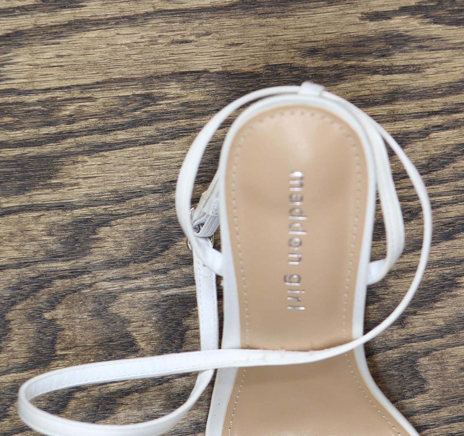 Other Madden Girl Heeled Sandal Stiletto Ivory Satin White 9.5m Size US 9.5 / IT 39.5 - 6 Thumbnail