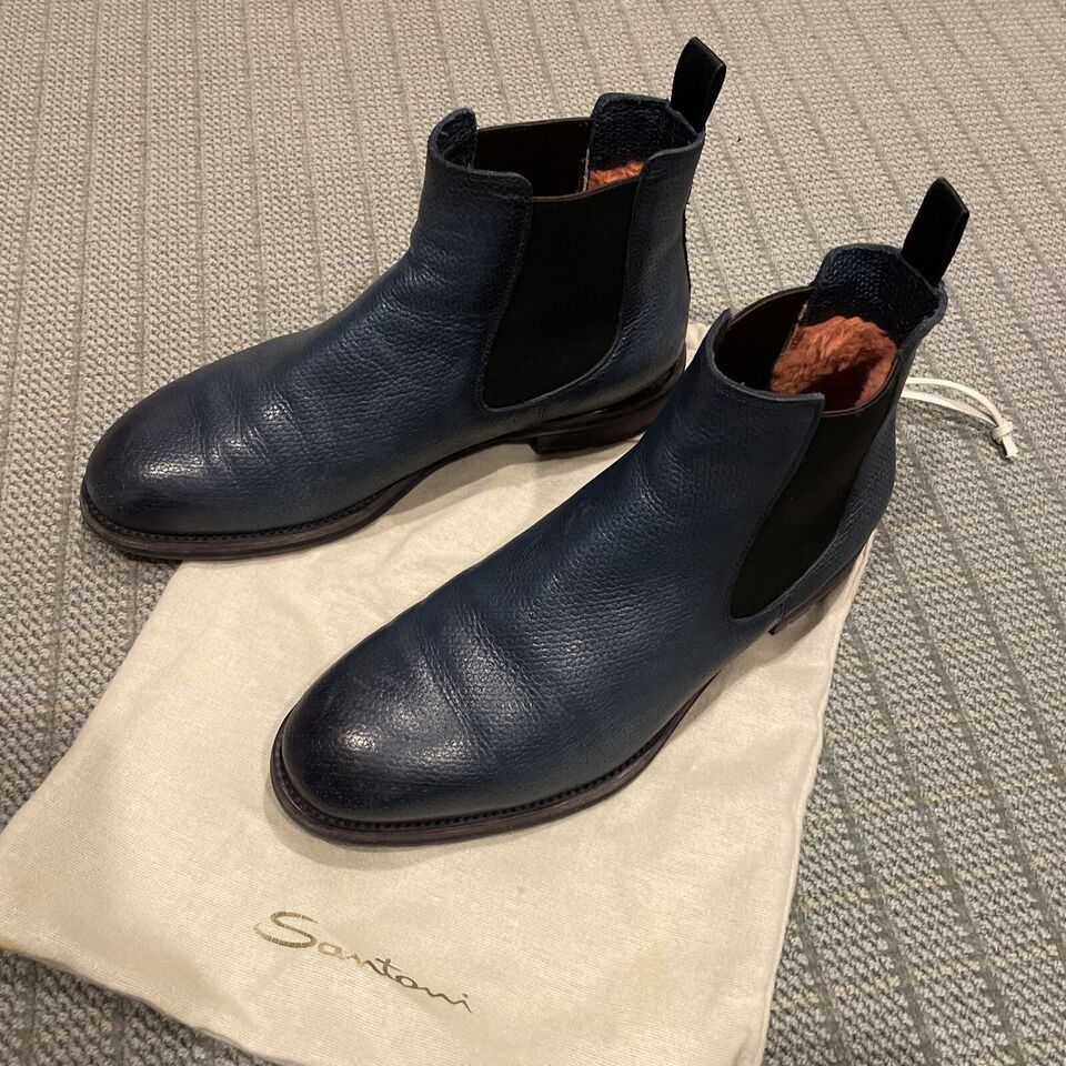 Santoni SANTONI Goodyear welt leather boots with shearling lining Size US 9.5 / EU 42-43 - 1 Thumbnail