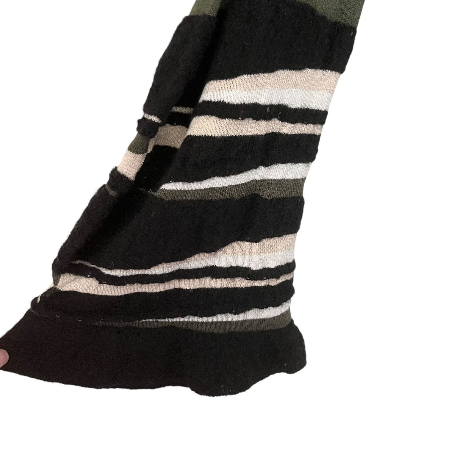 Other Aldo + Martins Black Abstract Stripe Wool Cardigan Sweater Size L / US 10 / IT 46 - 7 Thumbnail