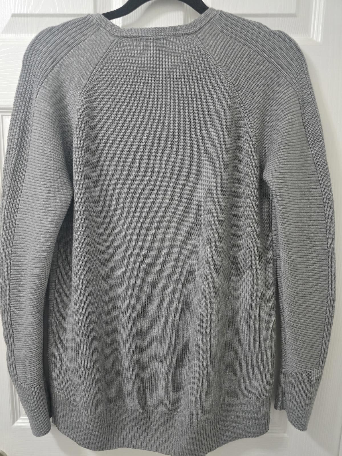 Other Matty M Women's Medium Gray V-Neck Ribbed Sweater Size M / US 6-8 / IT 42-44 - 2 Thumbnail