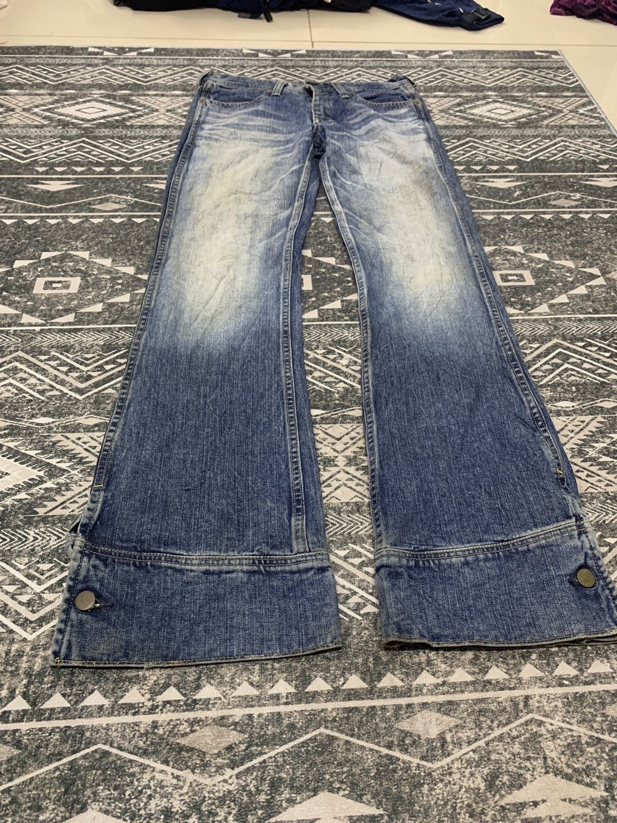 Japanese Brand ❌FLARE❌90s LEE FLARE PANT BUTTON BOTTOM RARE Size US 30 / EU 46 - 3 Thumbnail