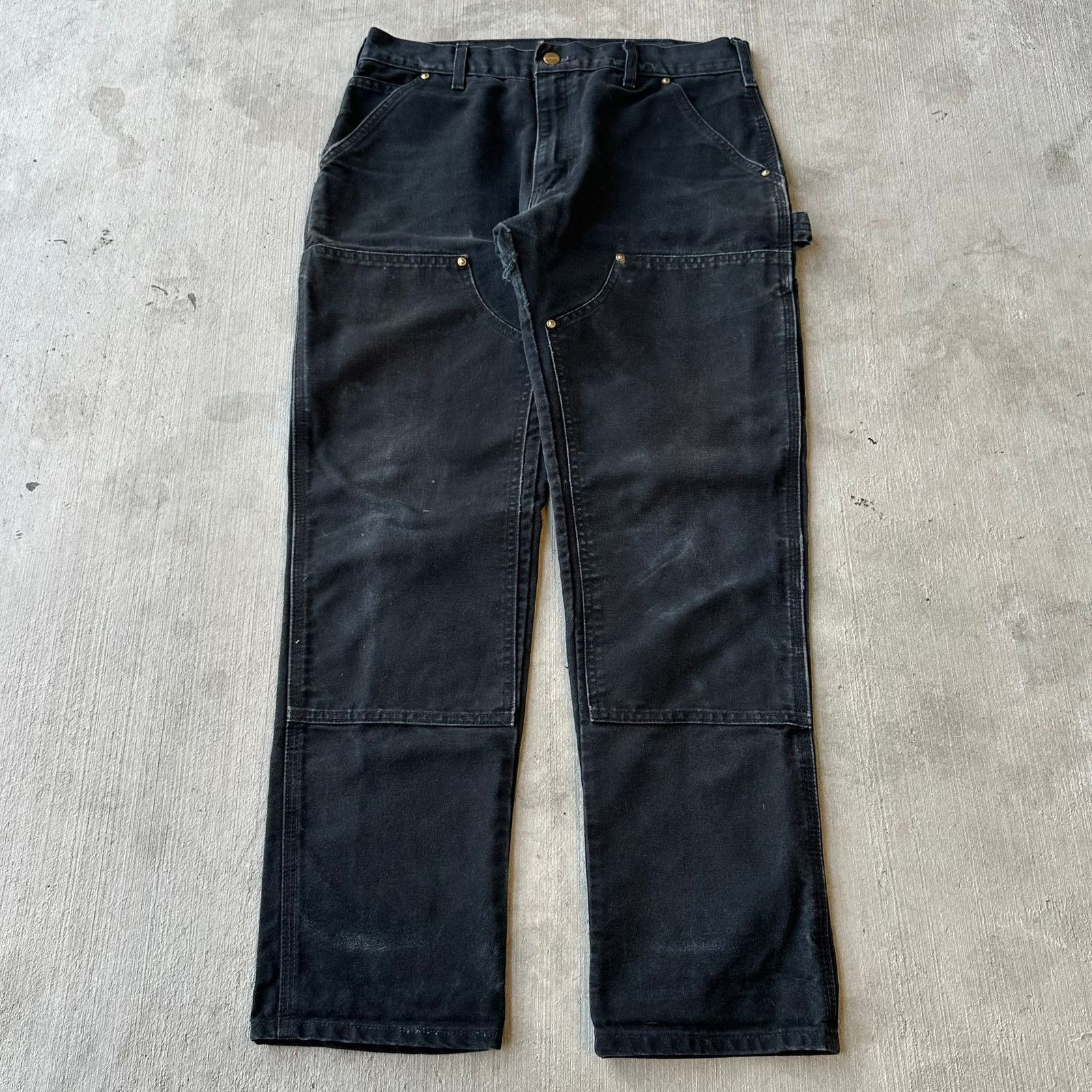 Vintage Y2K Carhartt black ALTERED double knee work pants