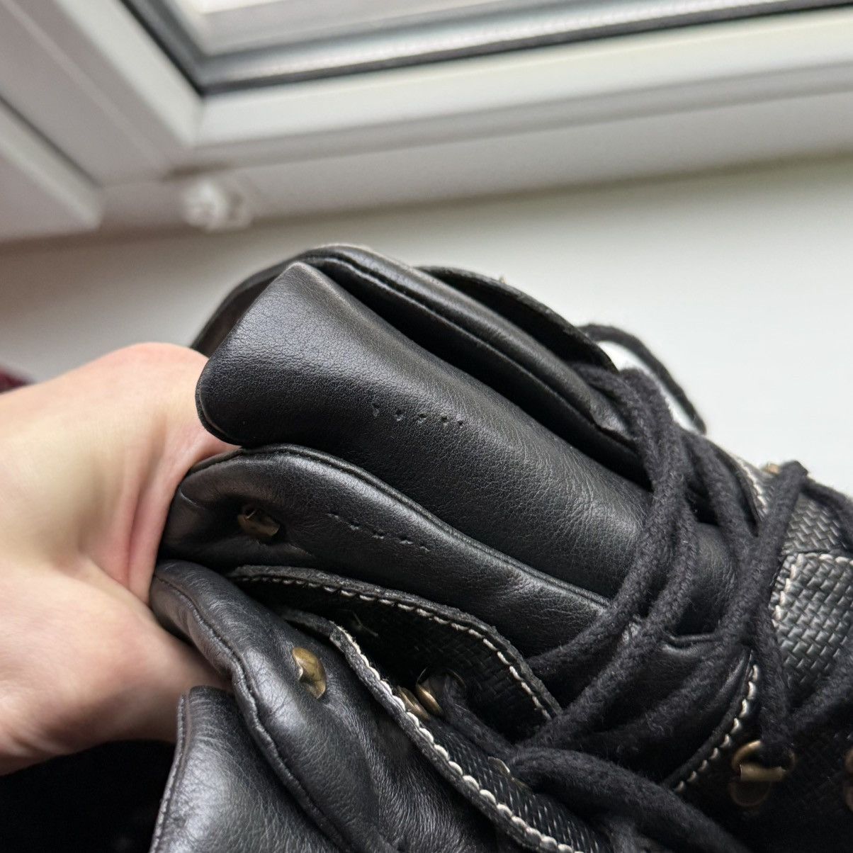 Jil Sander 📌Vintage Jil Sander Leather Avant-Garde Lace-up Heeled Boots Size US 11 / IT 41 - 23 Thumbnail