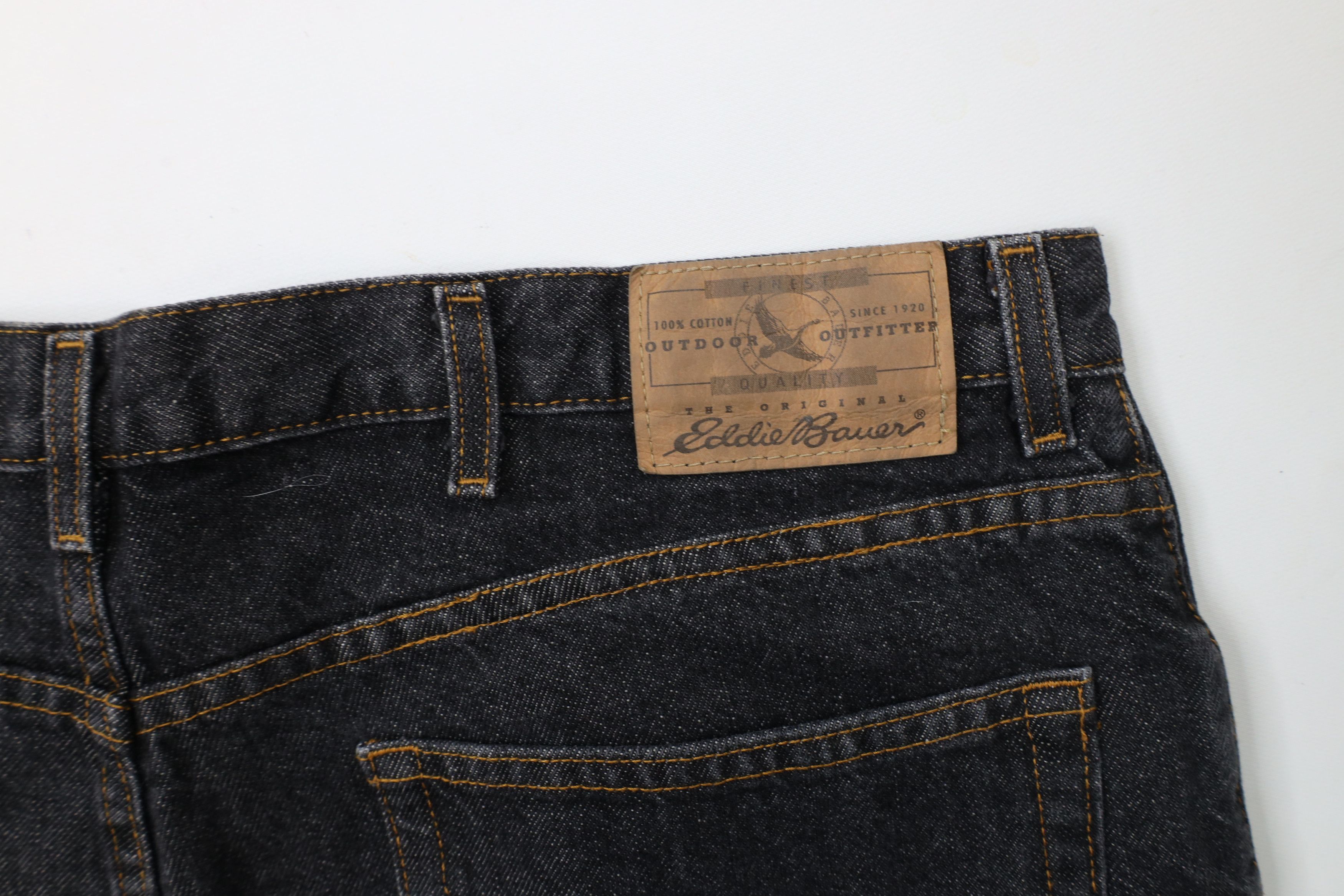 Eddie Bauer × Vintage Vintage 90s Eddie Bauer Loose Fit Wide Leg Denim Jeans Black Size US 38 / EU 54 - 11 Thumbnail